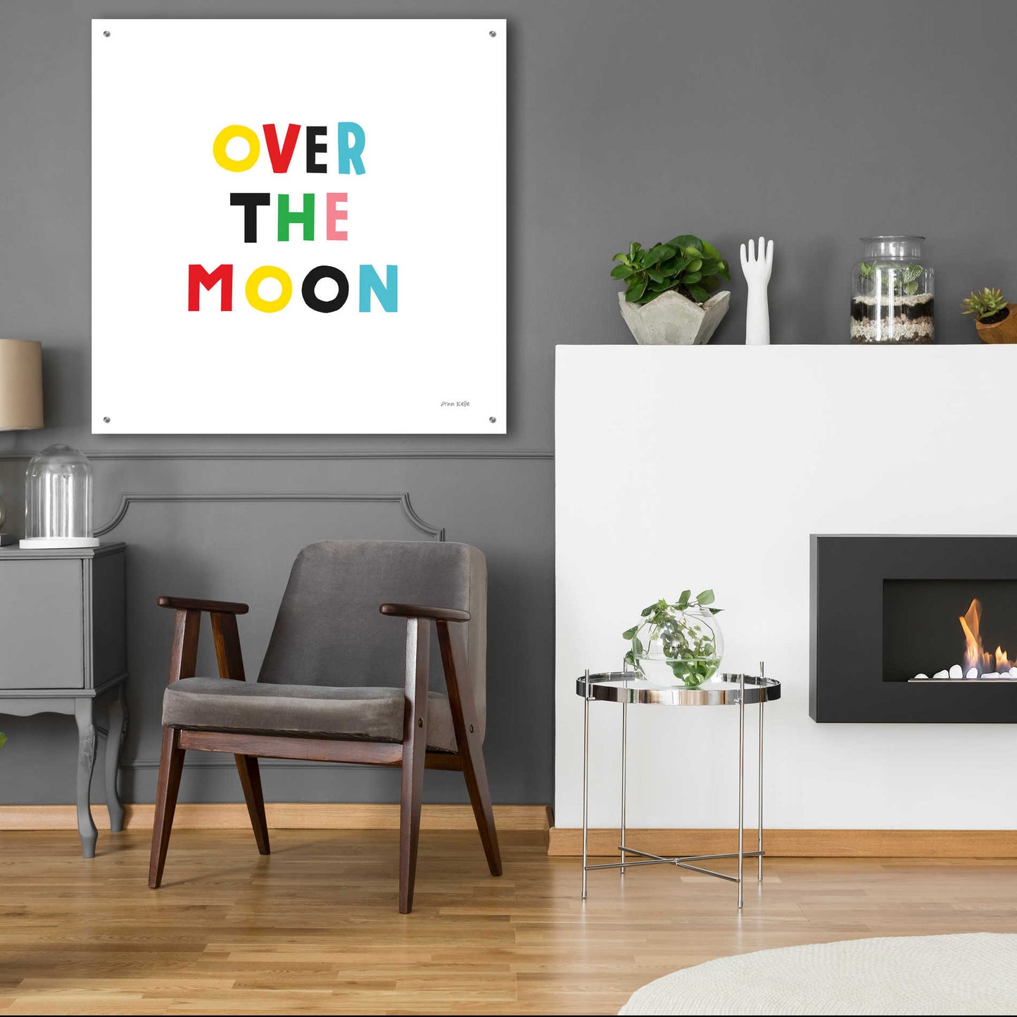 Epic Art 'Over the Moon' by Ann Kelle Designs, Acrylic Glass Wall Art,36x36