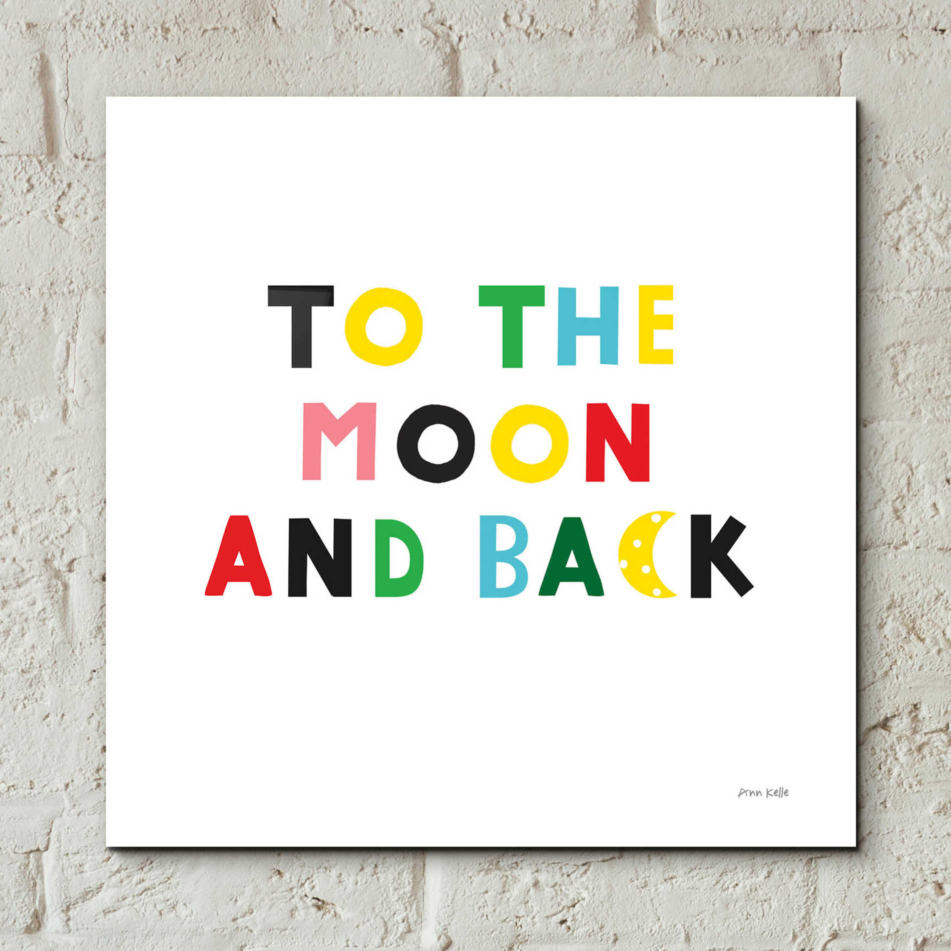 Epic Art 'To the Moon and Back' by Ann Kelle Designs, Acrylic Glass Wall Art,12x12