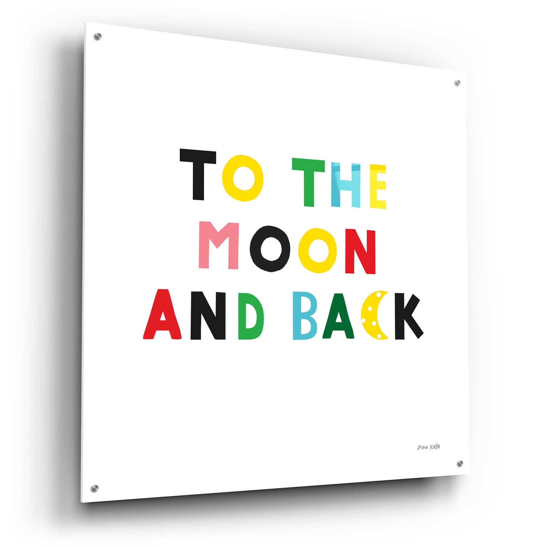 Epic Art 'To the Moon and Back' by Ann Kelle Designs, Acrylic Glass Wall Art,36x36