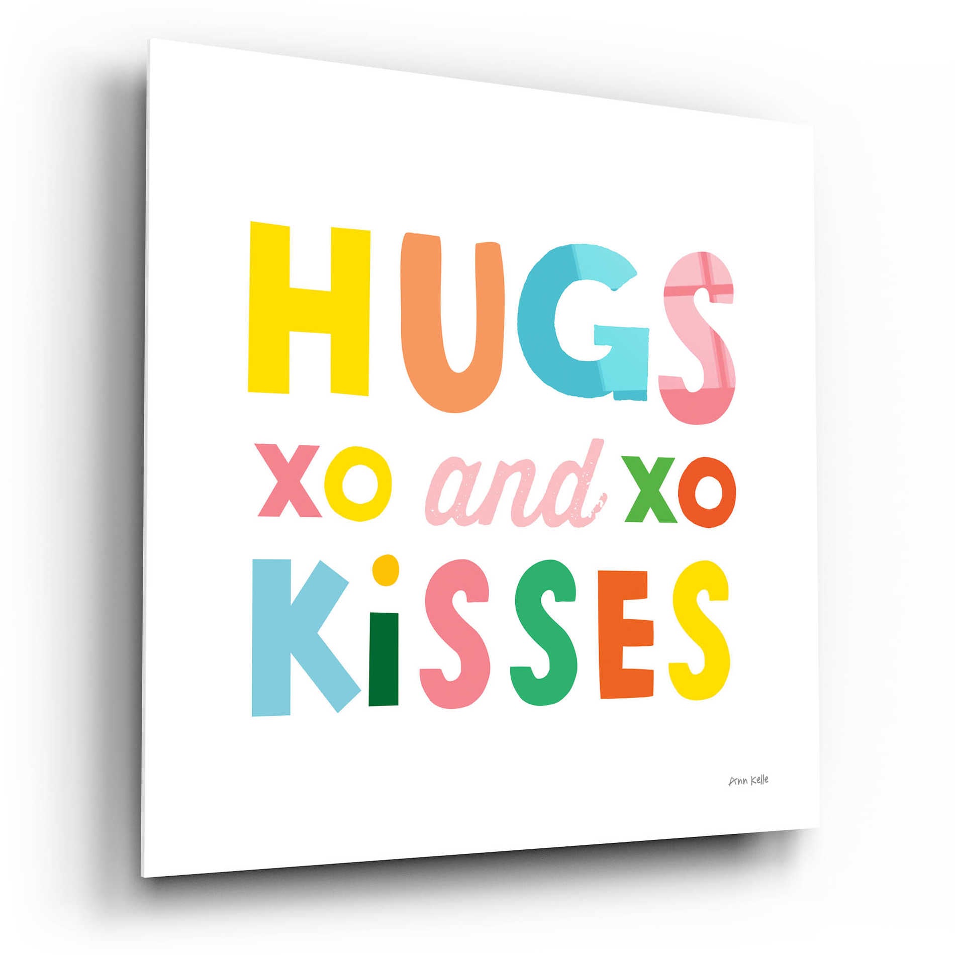 Epic Art 'Hugs and Kisses' by Ann Kelle Designs, Acrylic Glass Wall Art,12x12