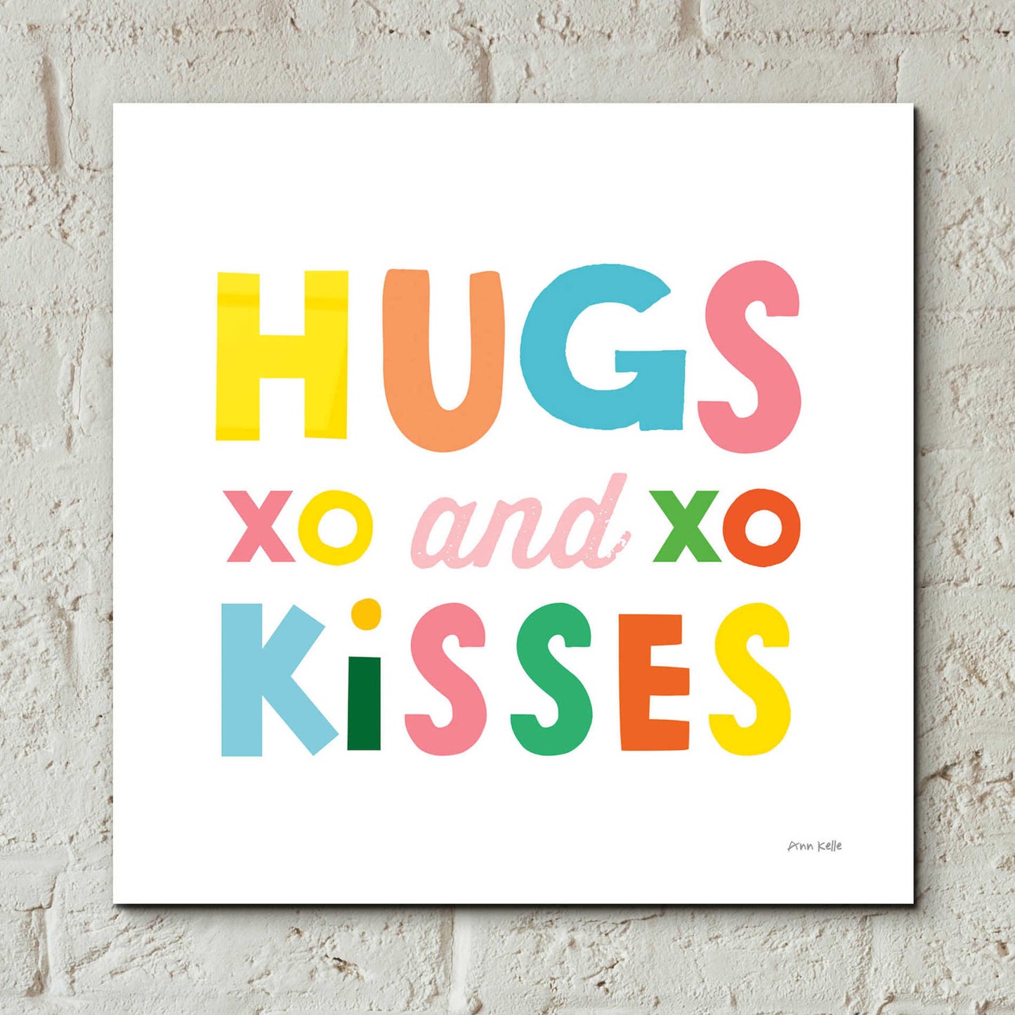 Epic Art 'Hugs and Kisses' by Ann Kelle Designs, Acrylic Glass Wall Art,12x12