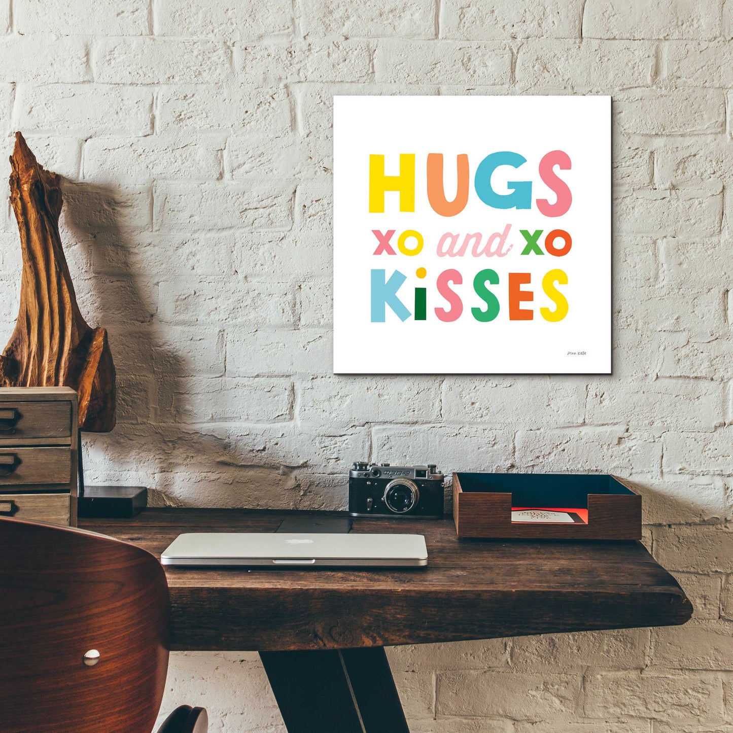 Epic Art 'Hugs and Kisses' by Ann Kelle Designs, Acrylic Glass Wall Art,12x12