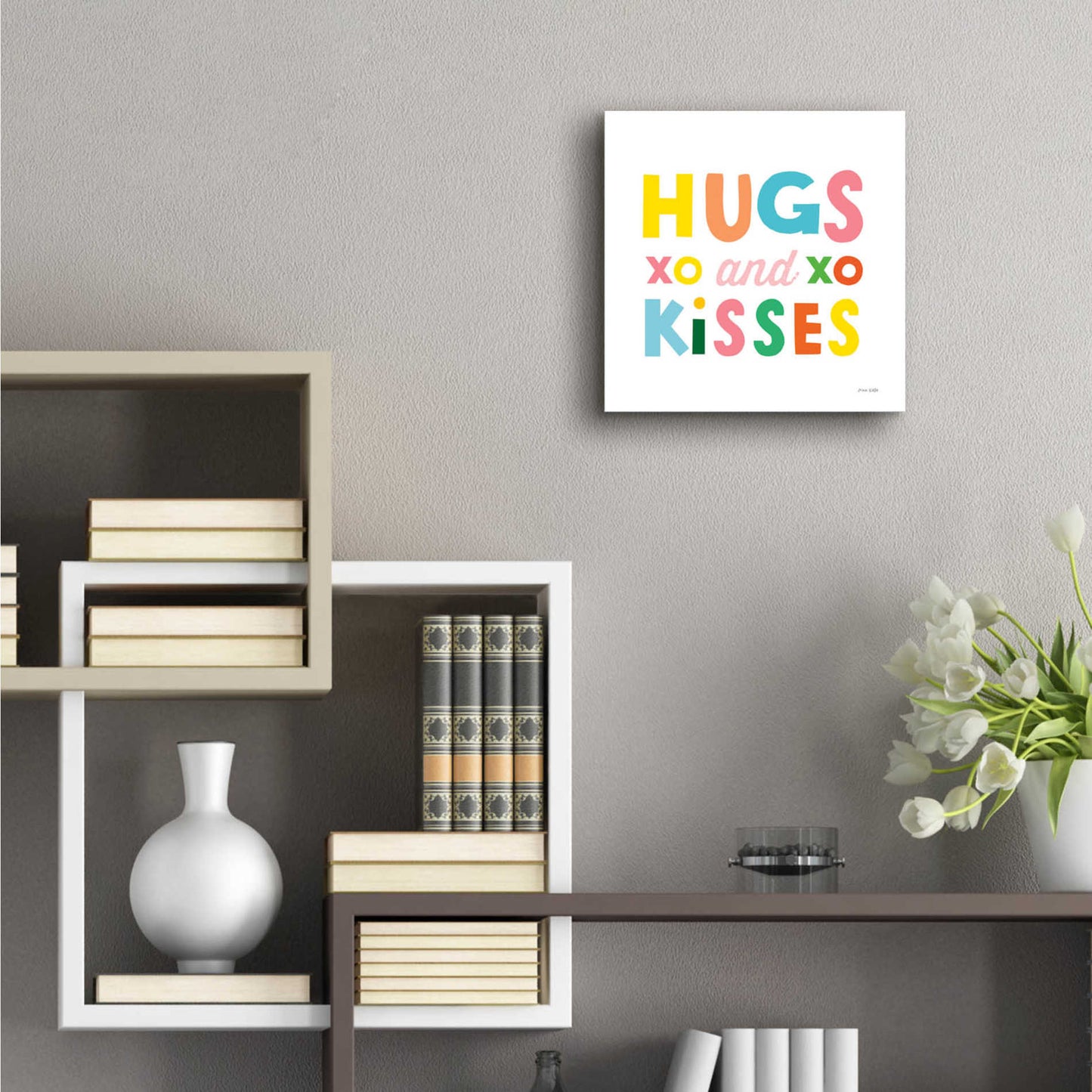 Epic Art 'Hugs and Kisses' by Ann Kelle Designs, Acrylic Glass Wall Art,12x12