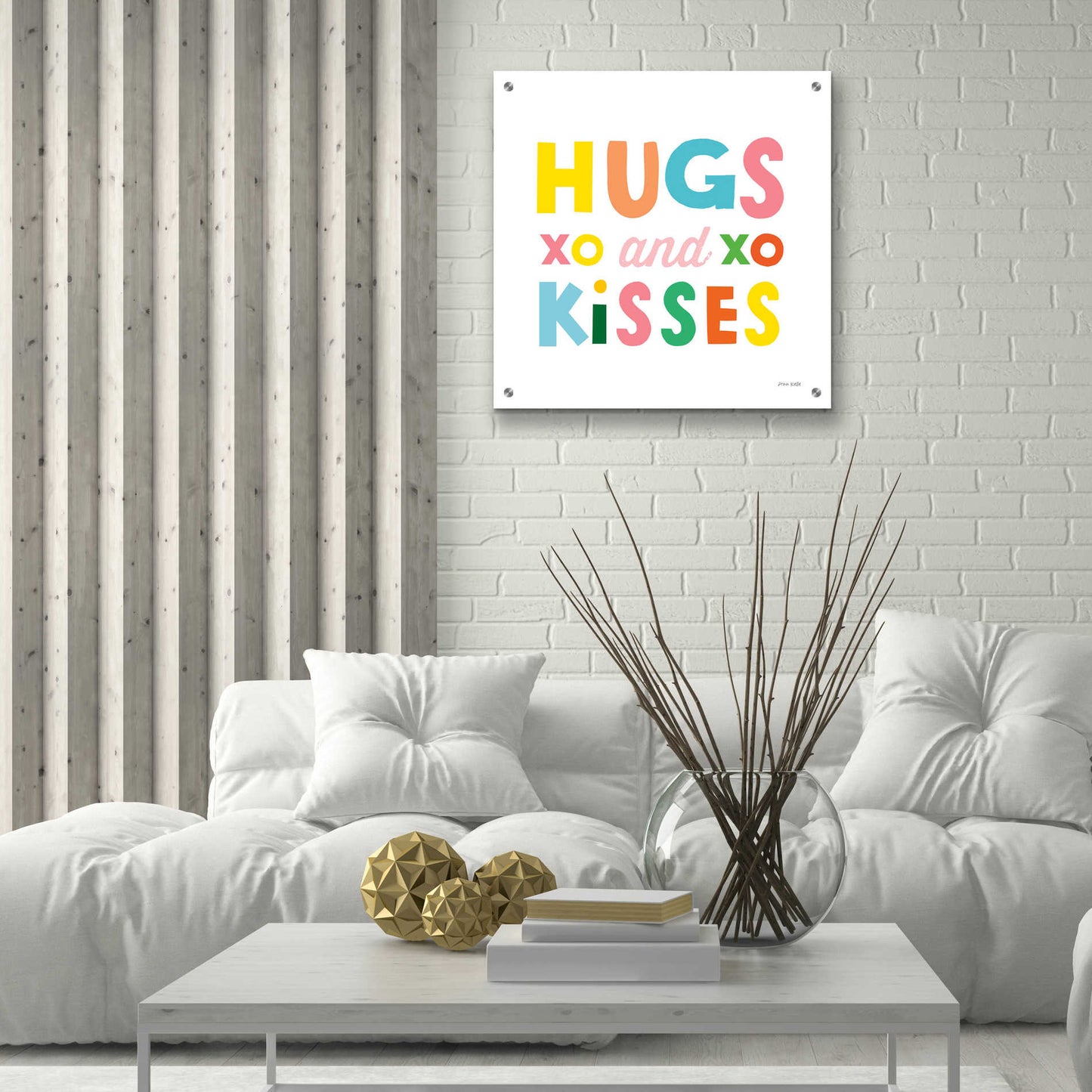 Epic Art 'Hugs and Kisses' by Ann Kelle Designs, Acrylic Glass Wall Art,24x24