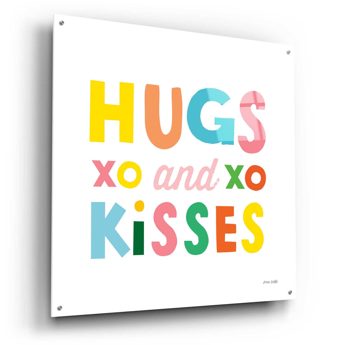 Epic Art 'Hugs and Kisses' by Ann Kelle Designs, Acrylic Glass Wall Art,36x36