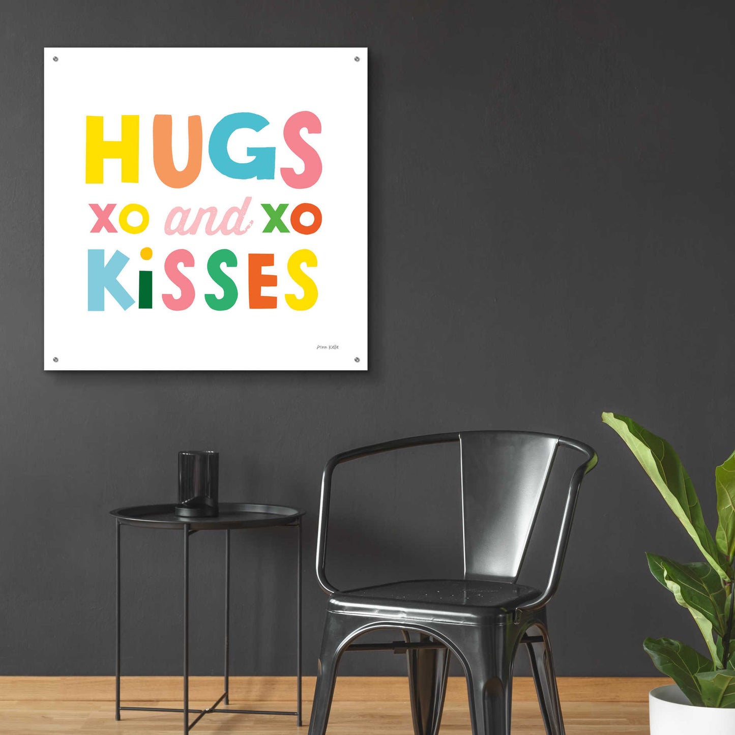 Epic Art 'Hugs and Kisses' by Ann Kelle Designs, Acrylic Glass Wall Art,36x36