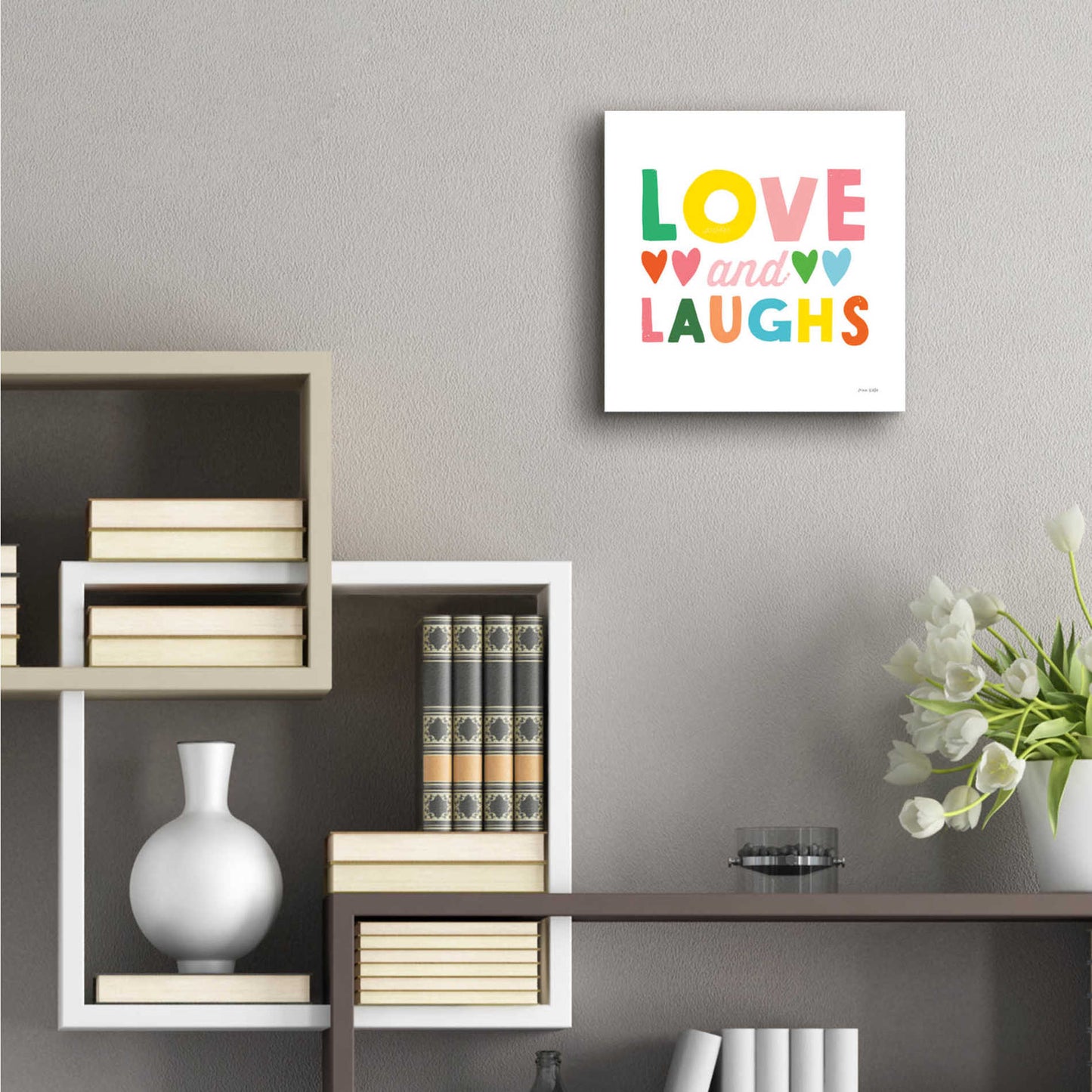 Epic Art 'Love and Laughs' by Ann Kelle Designs, Acrylic Glass Wall Art,12x12