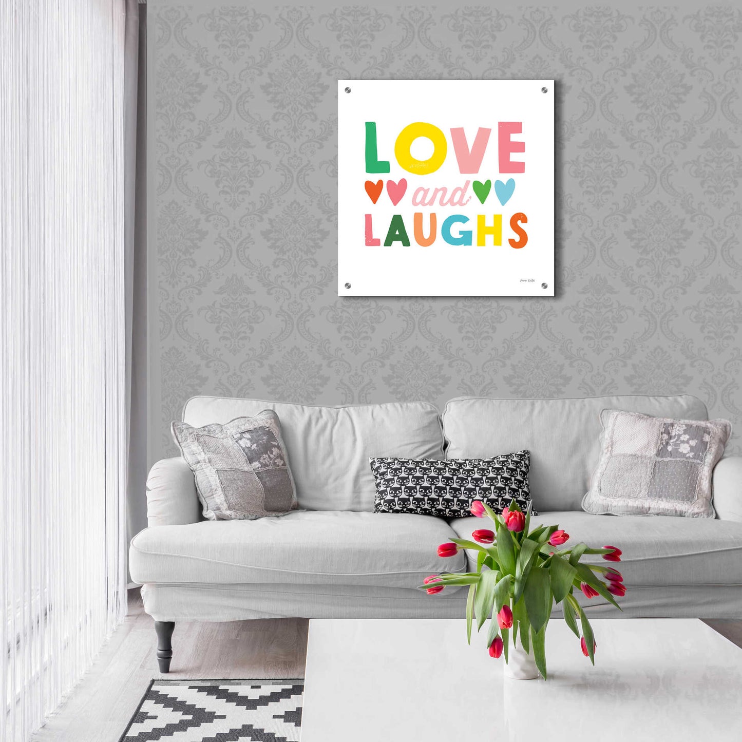 Epic Art 'Love and Laughs' by Ann Kelle Designs, Acrylic Glass Wall Art,24x24