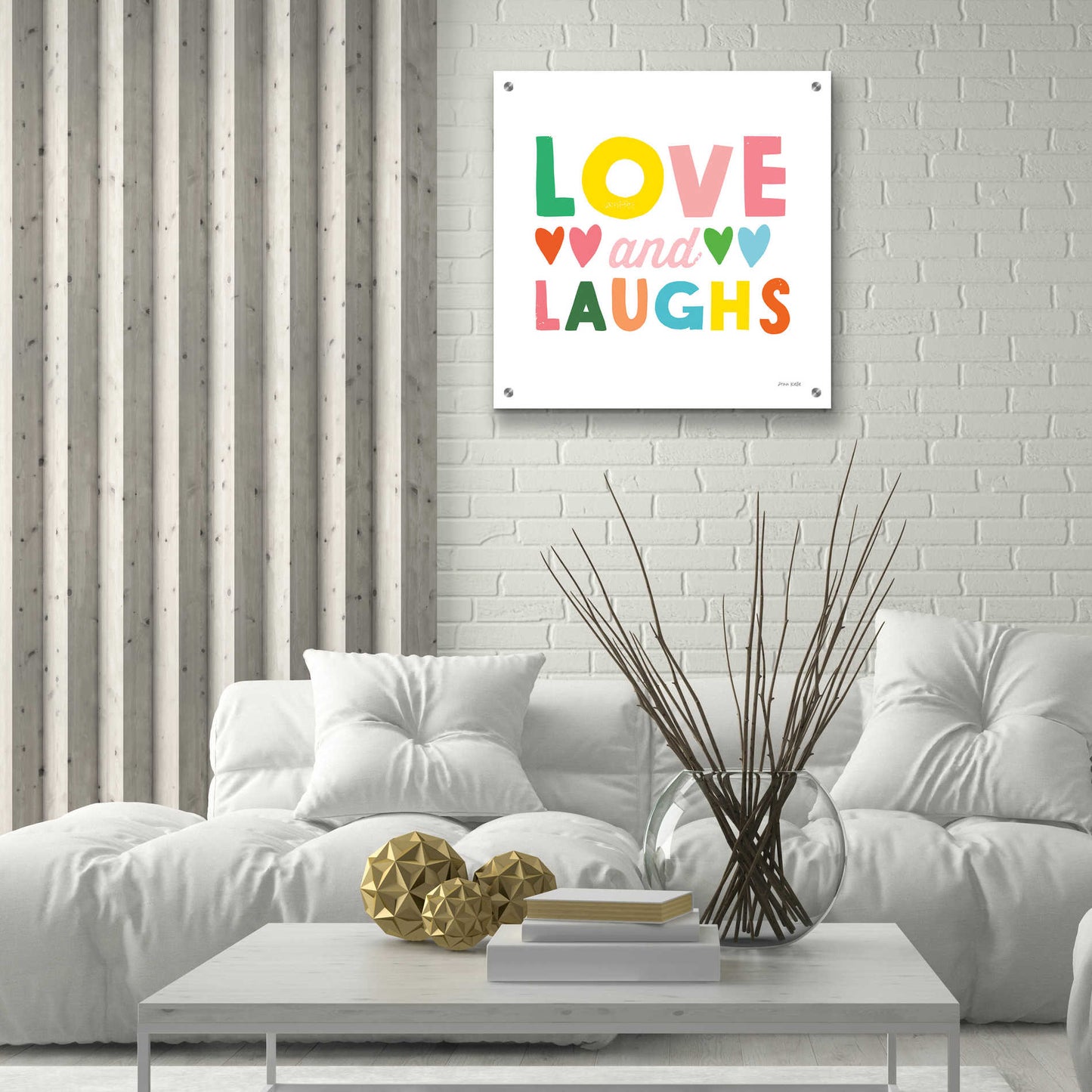 Epic Art 'Love and Laughs' by Ann Kelle Designs, Acrylic Glass Wall Art,24x24