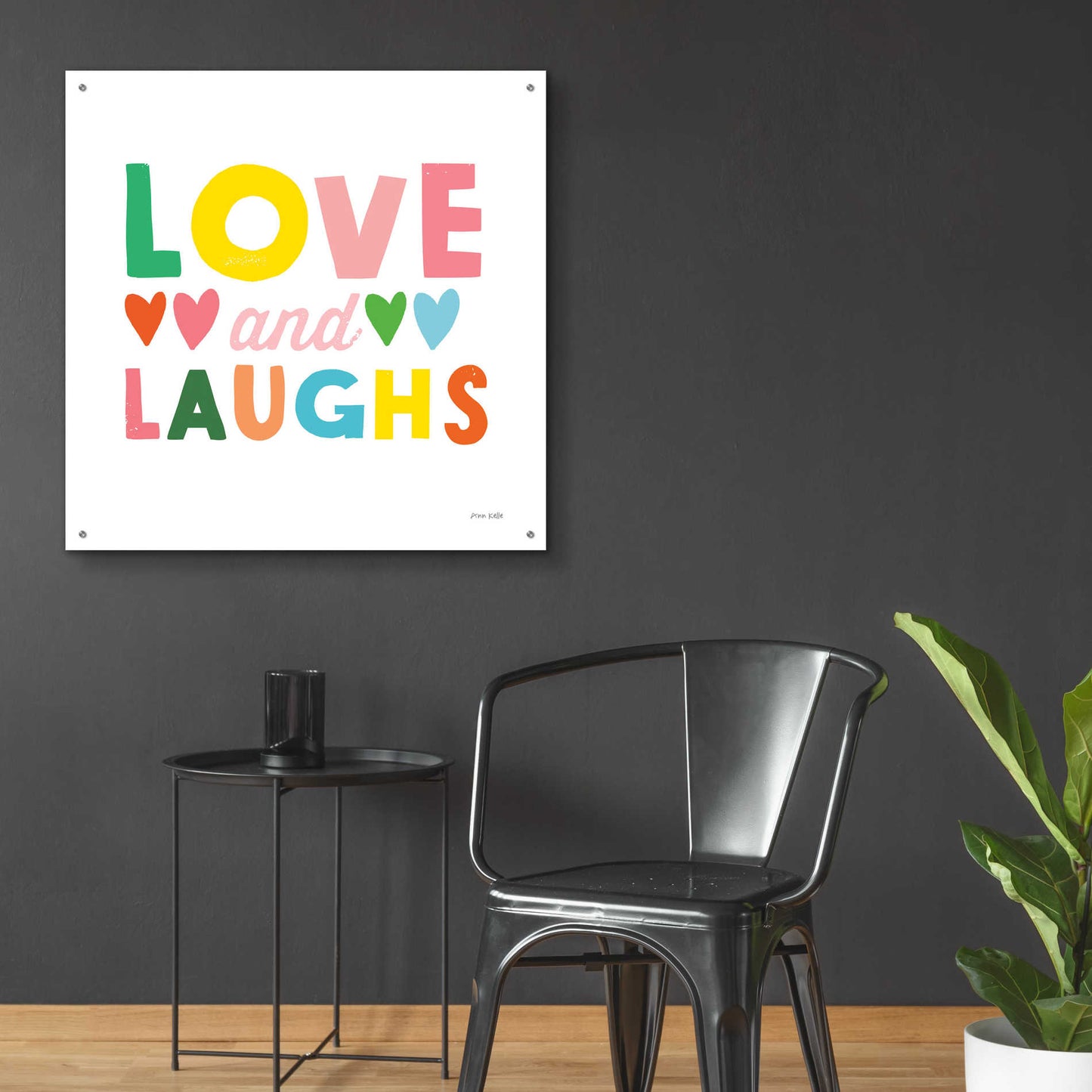 Epic Art 'Love and Laughs' by Ann Kelle Designs, Acrylic Glass Wall Art,36x36