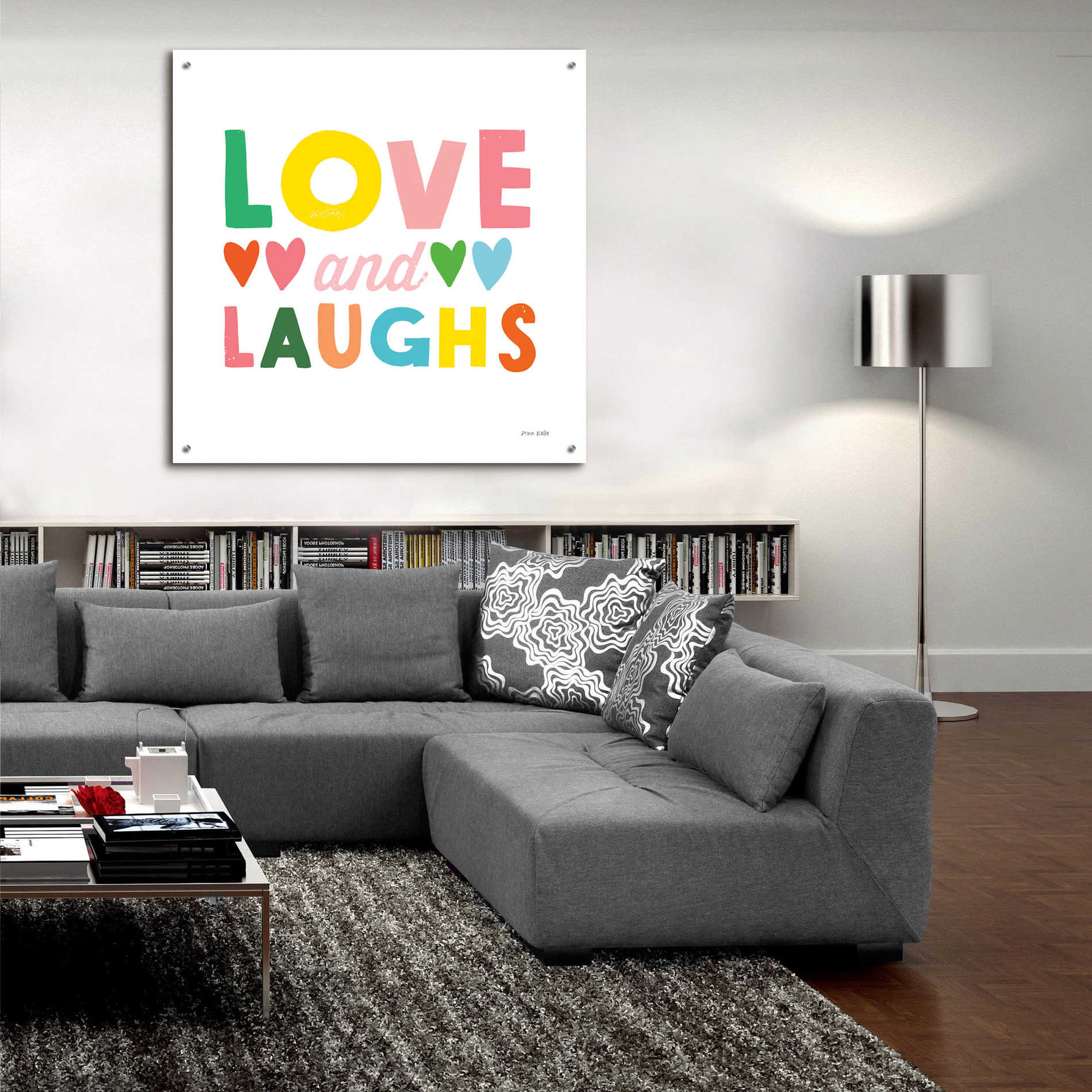 Epic Art 'Love and Laughs' by Ann Kelle Designs, Acrylic Glass Wall Art,36x36