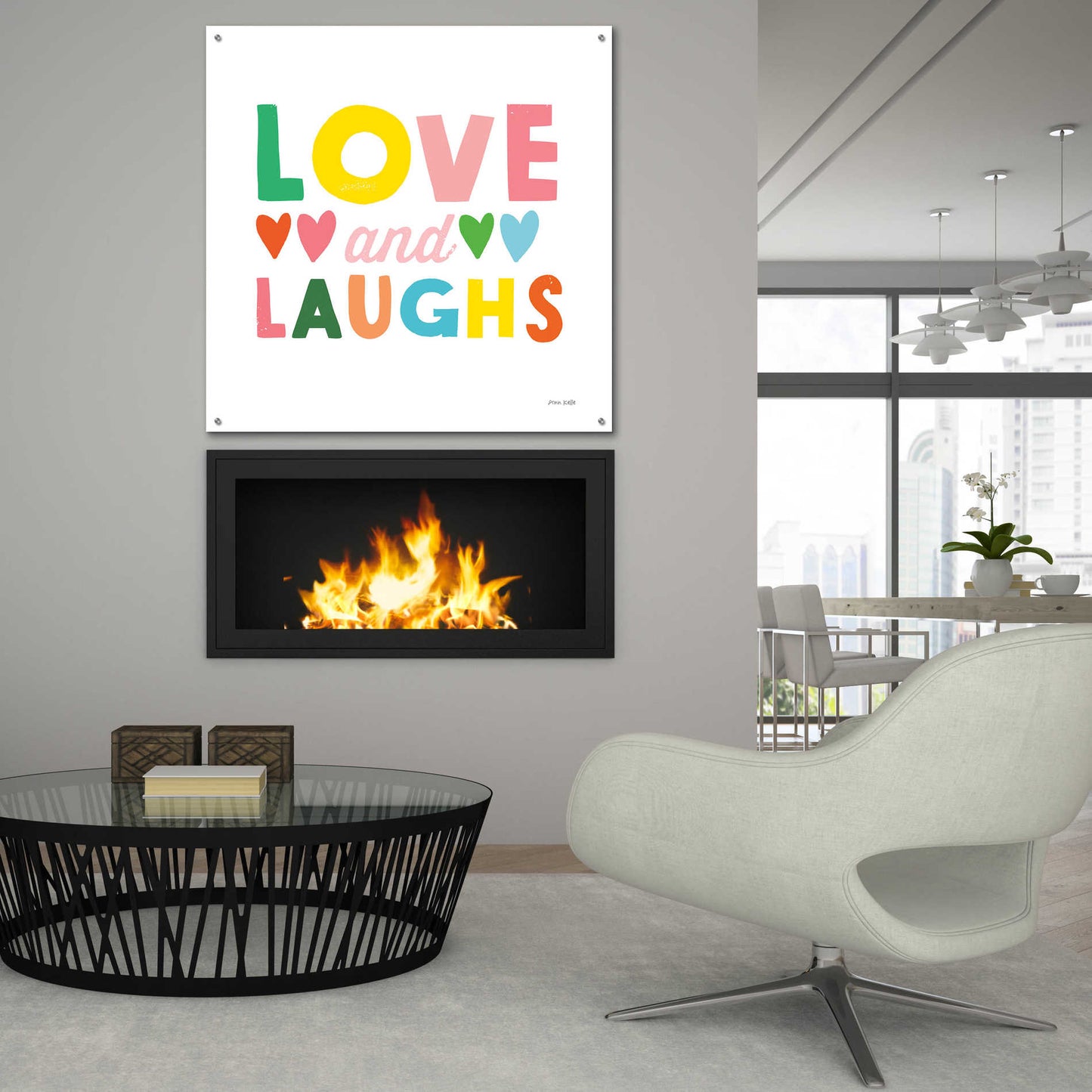 Epic Art 'Love and Laughs' by Ann Kelle Designs, Acrylic Glass Wall Art,36x36