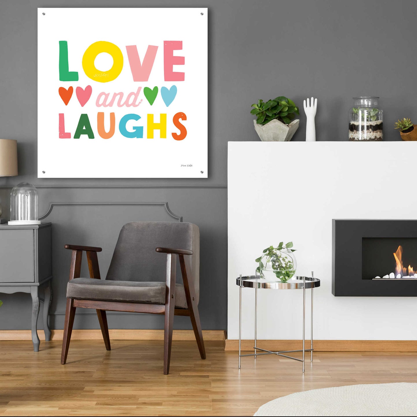 Epic Art 'Love and Laughs' by Ann Kelle Designs, Acrylic Glass Wall Art,36x36