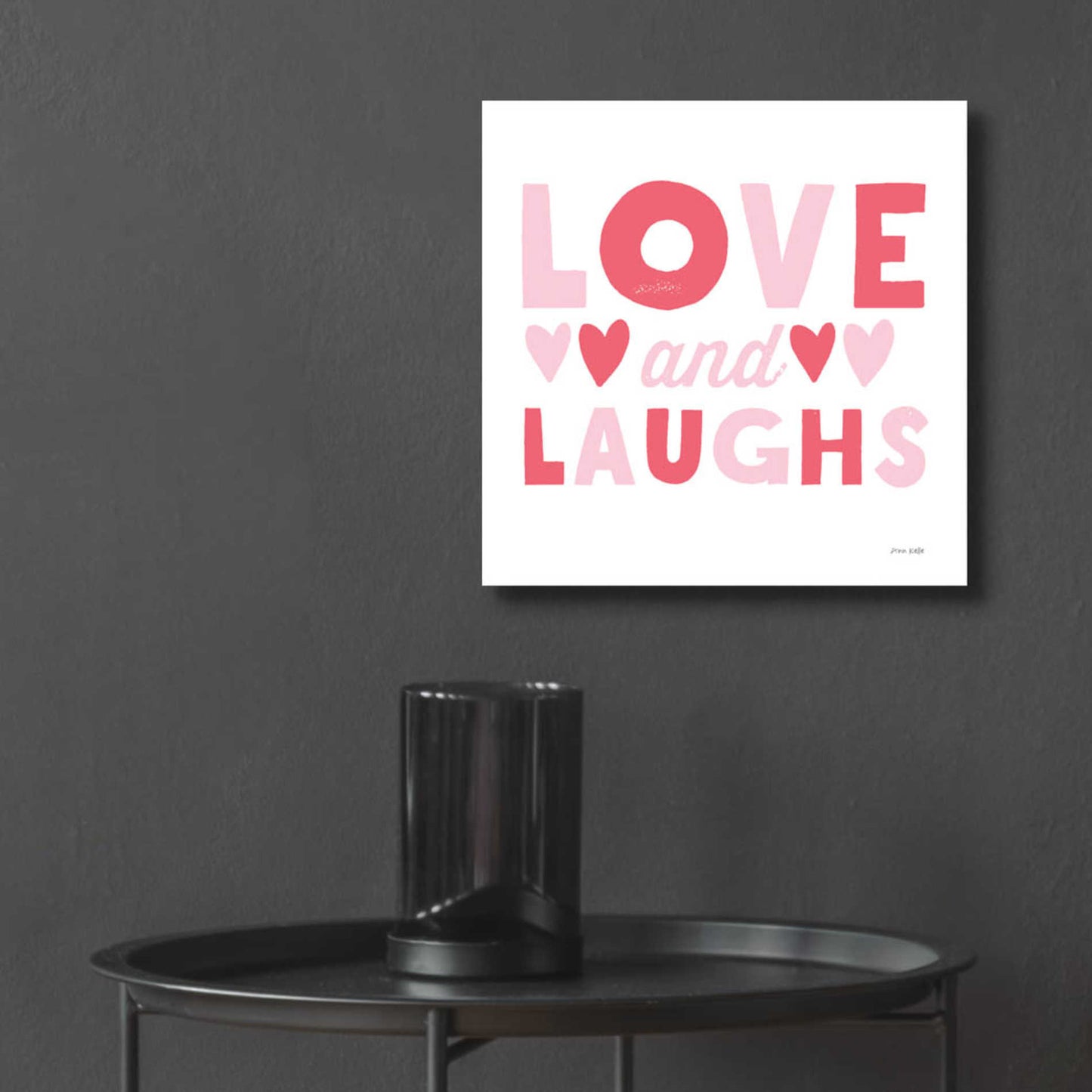 Epic Art 'Love and Laughs Pink' by Ann Kelle Designs, Acrylic Glass Wall Art,12x12