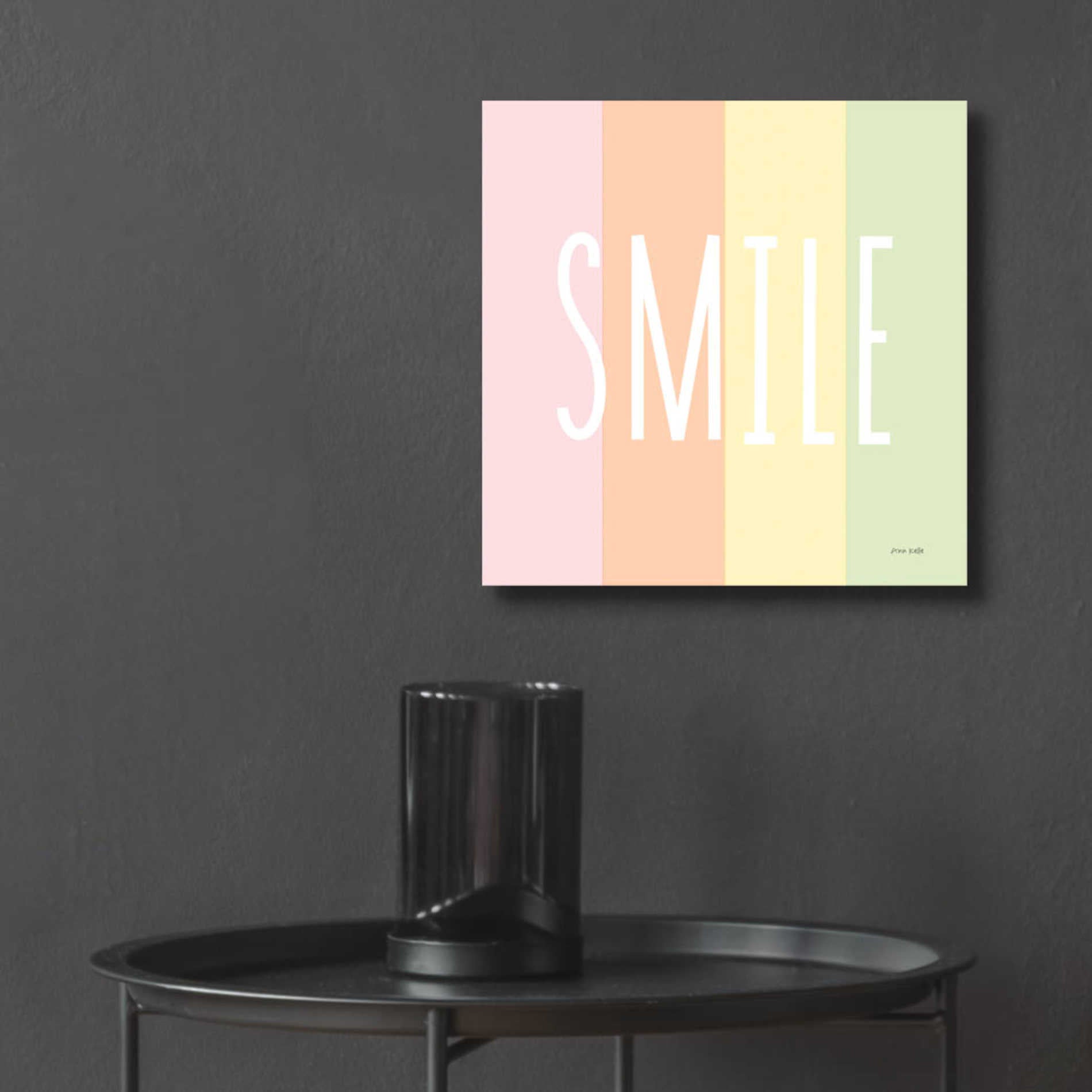 Epic Art 'Smile Rainbow' by Ann Kelle Designs, Acrylic Glass Wall Art,12x12