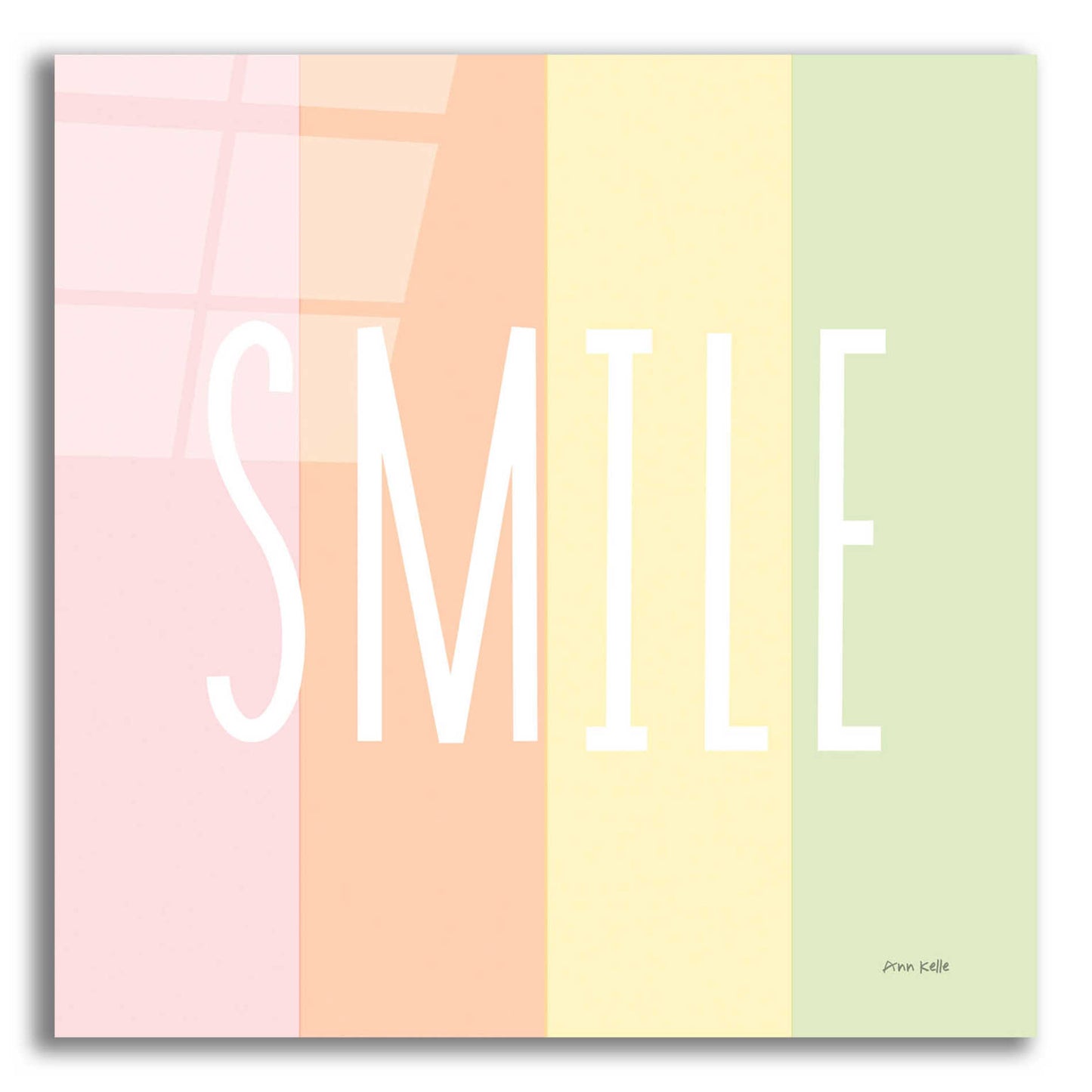 Epic Art 'Smile Rainbow' by Ann Kelle Designs, Acrylic Glass Wall Art,12x12