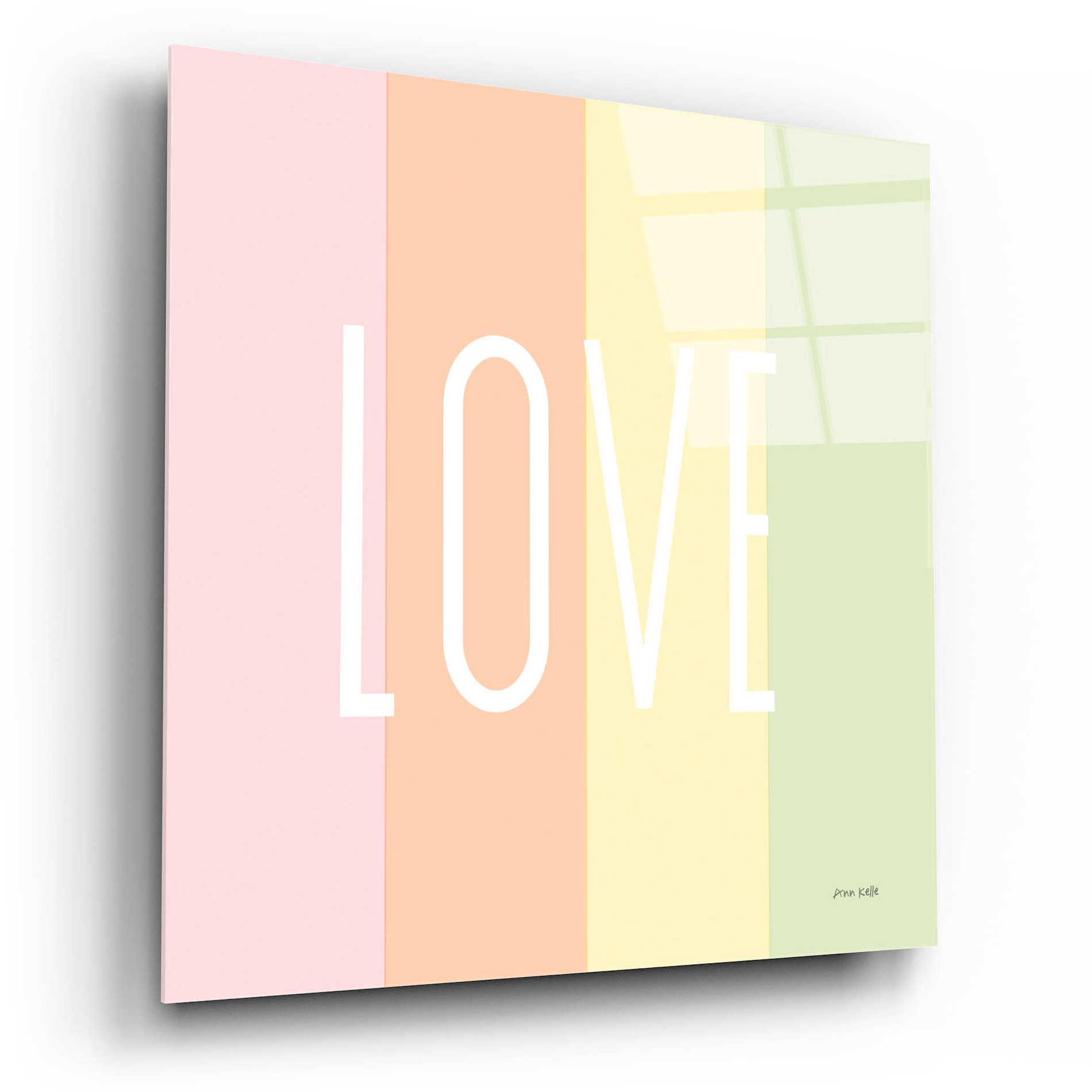 Epic Art 'Love Rainbow' by Ann Kelle Designs, Acrylic Glass Wall Art,12x12