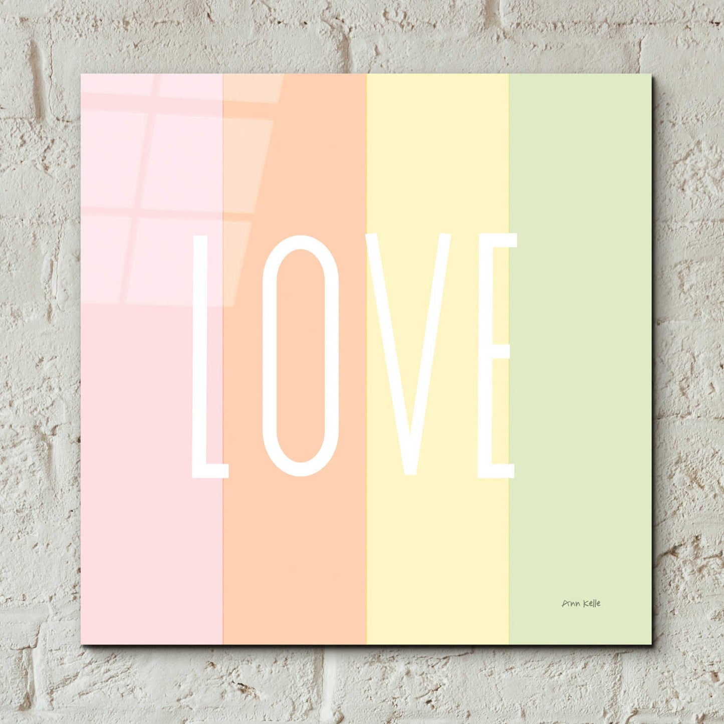 Epic Art 'Love Rainbow' by Ann Kelle Designs, Acrylic Glass Wall Art,12x12