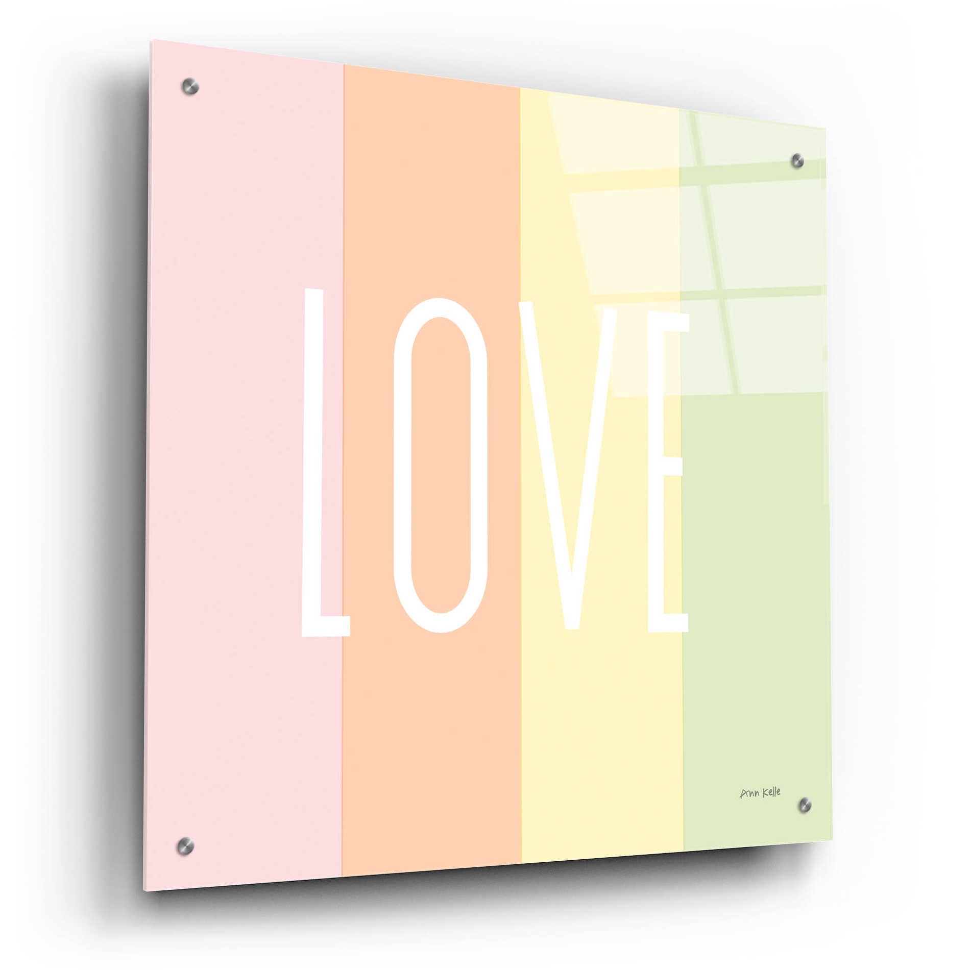 Epic Art 'Love Rainbow' by Ann Kelle Designs, Acrylic Glass Wall Art,24x24