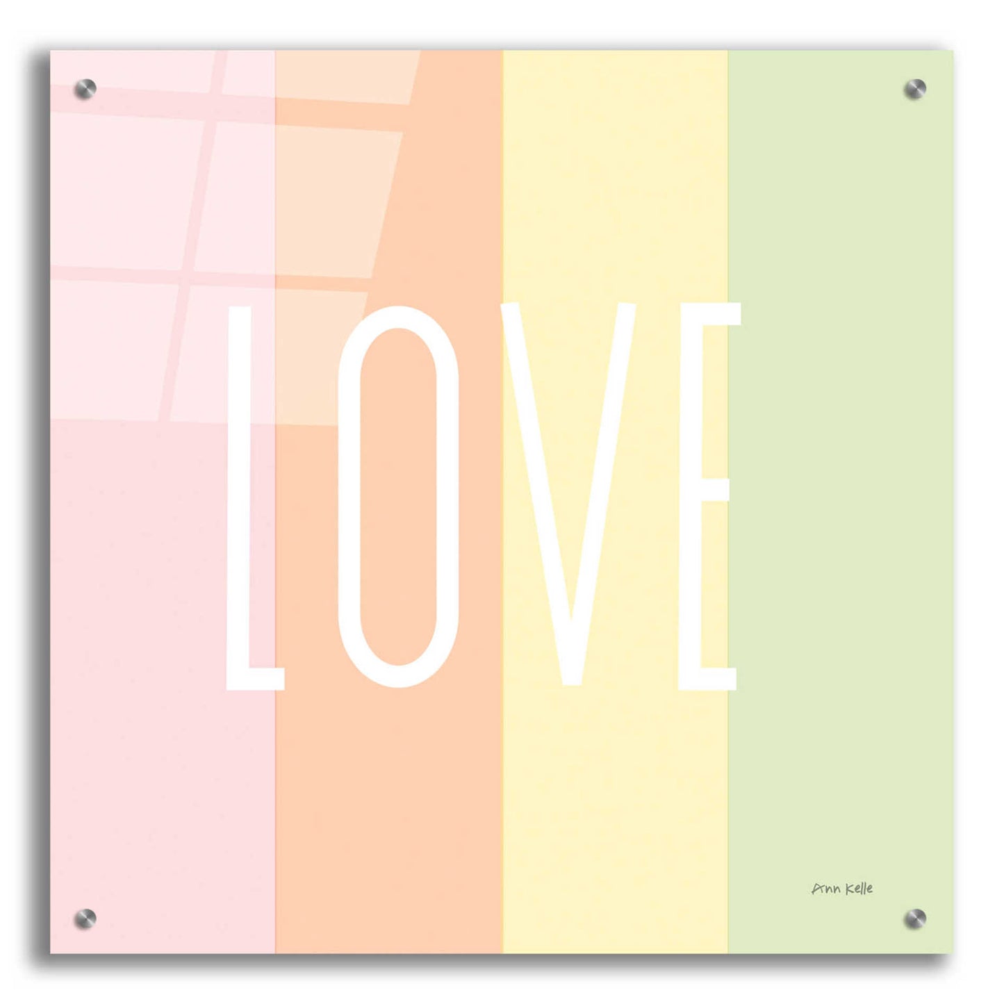 Epic Art 'Love Rainbow' by Ann Kelle Designs, Acrylic Glass Wall Art,24x24