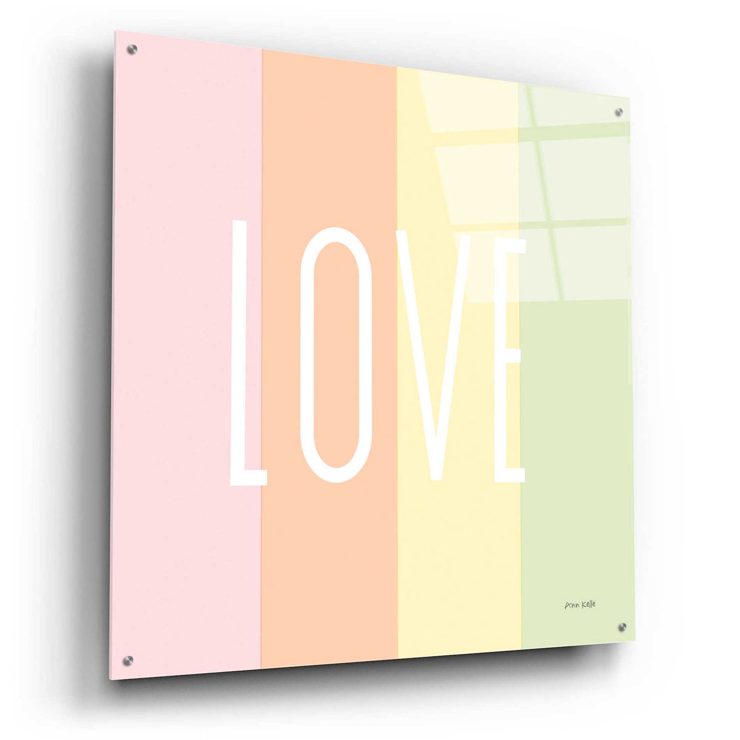 Epic Art 'Love Rainbow' by Ann Kelle Designs, Acrylic Glass Wall Art,36x36