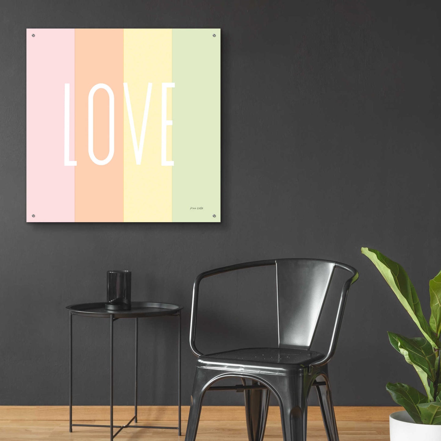 Epic Art 'Love Rainbow' by Ann Kelle Designs, Acrylic Glass Wall Art,36x36