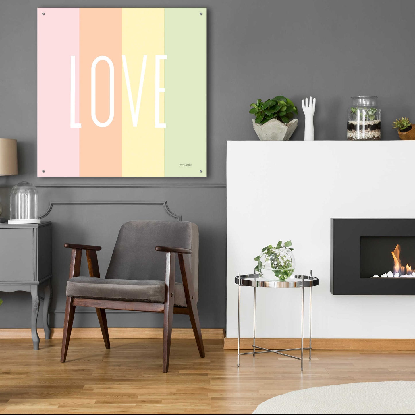 Epic Art 'Love Rainbow' by Ann Kelle Designs, Acrylic Glass Wall Art,36x36