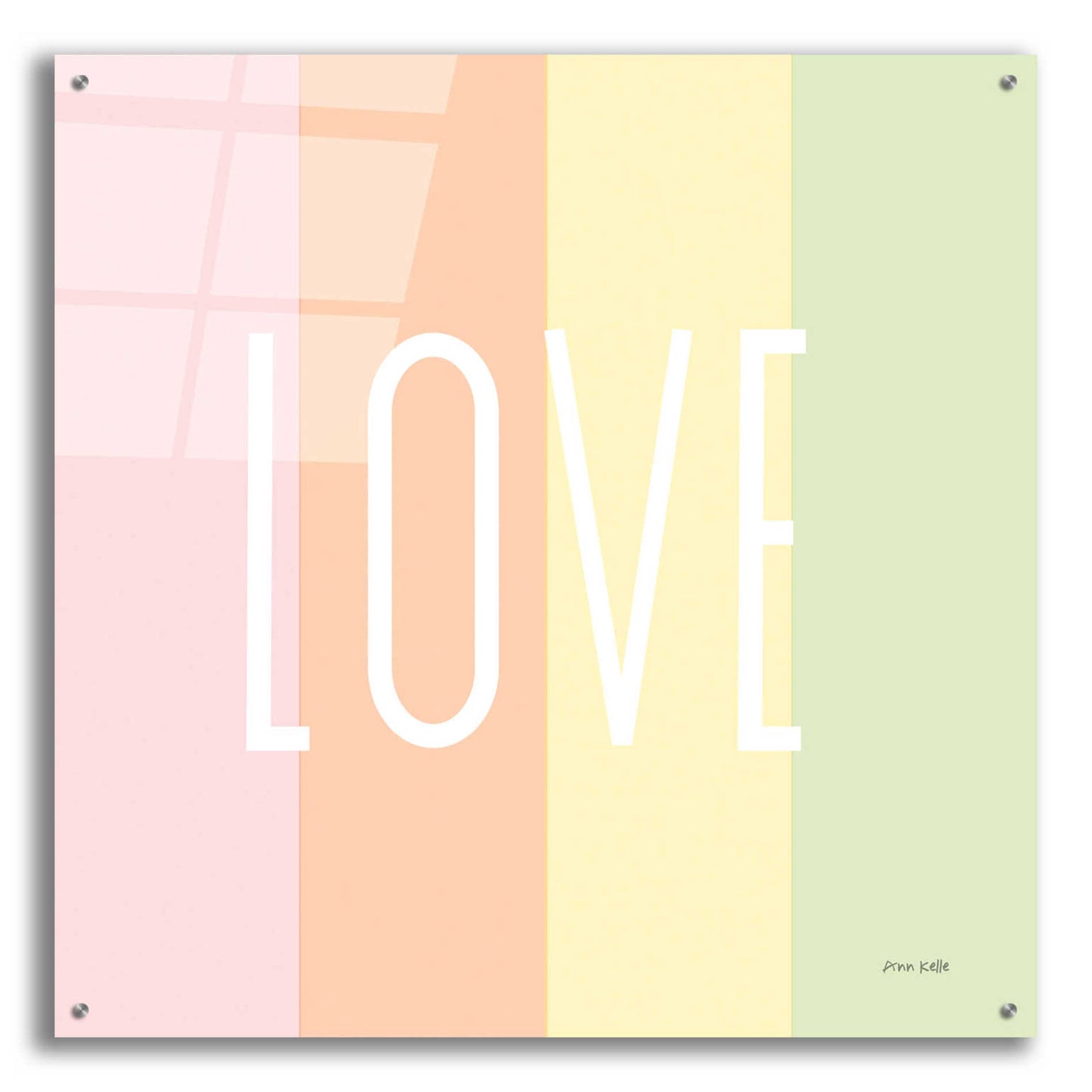 Epic Art 'Love Rainbow' by Ann Kelle Designs, Acrylic Glass Wall Art,36x36