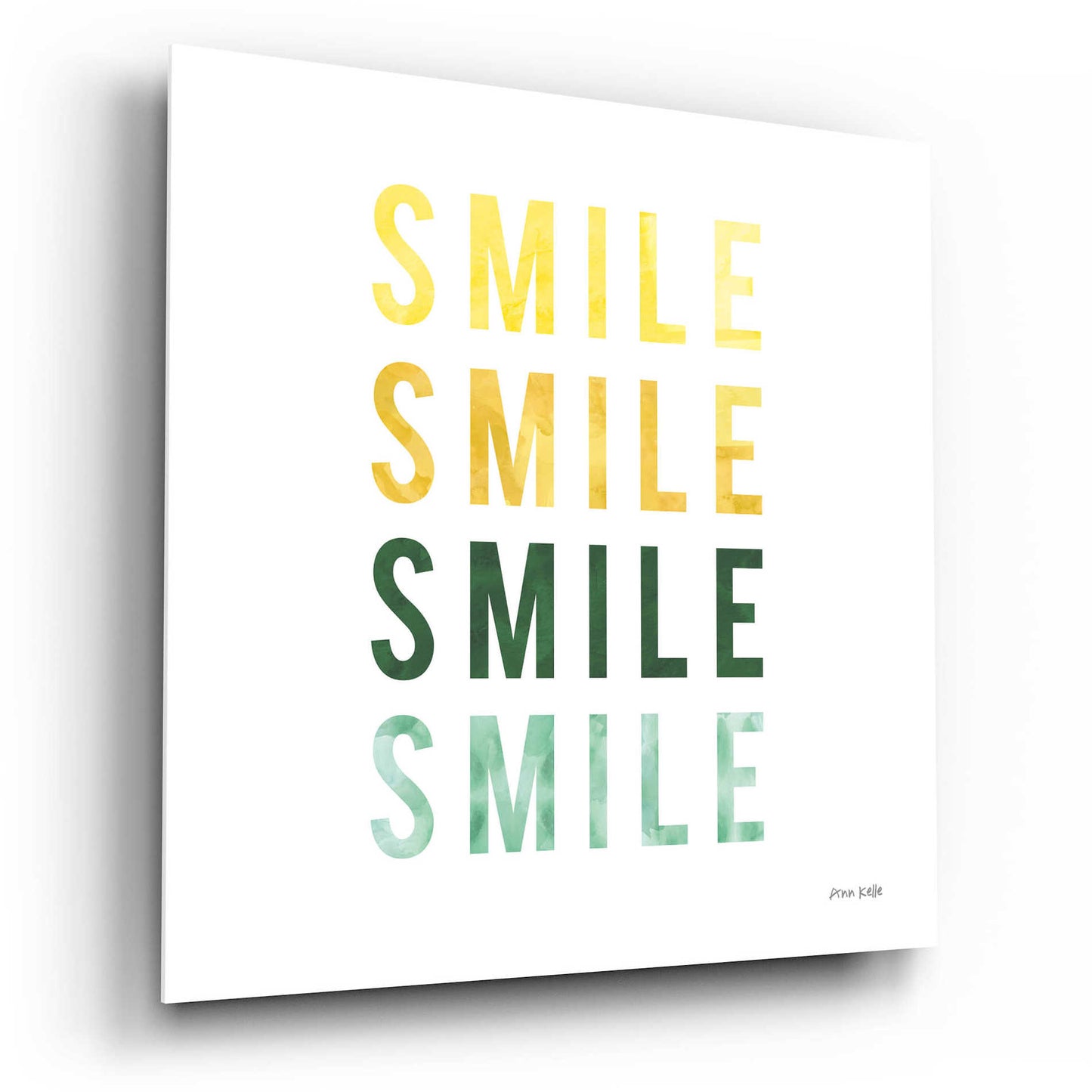 Epic Art 'Smile Smile' by Ann Kelle Designs, Acrylic Glass Wall Art,12x12