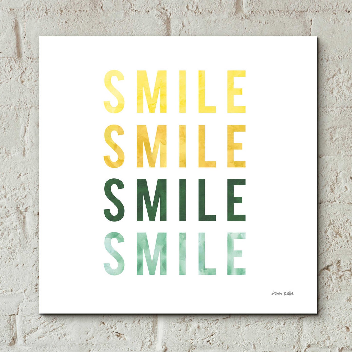 Epic Art 'Smile Smile' by Ann Kelle Designs, Acrylic Glass Wall Art,12x12