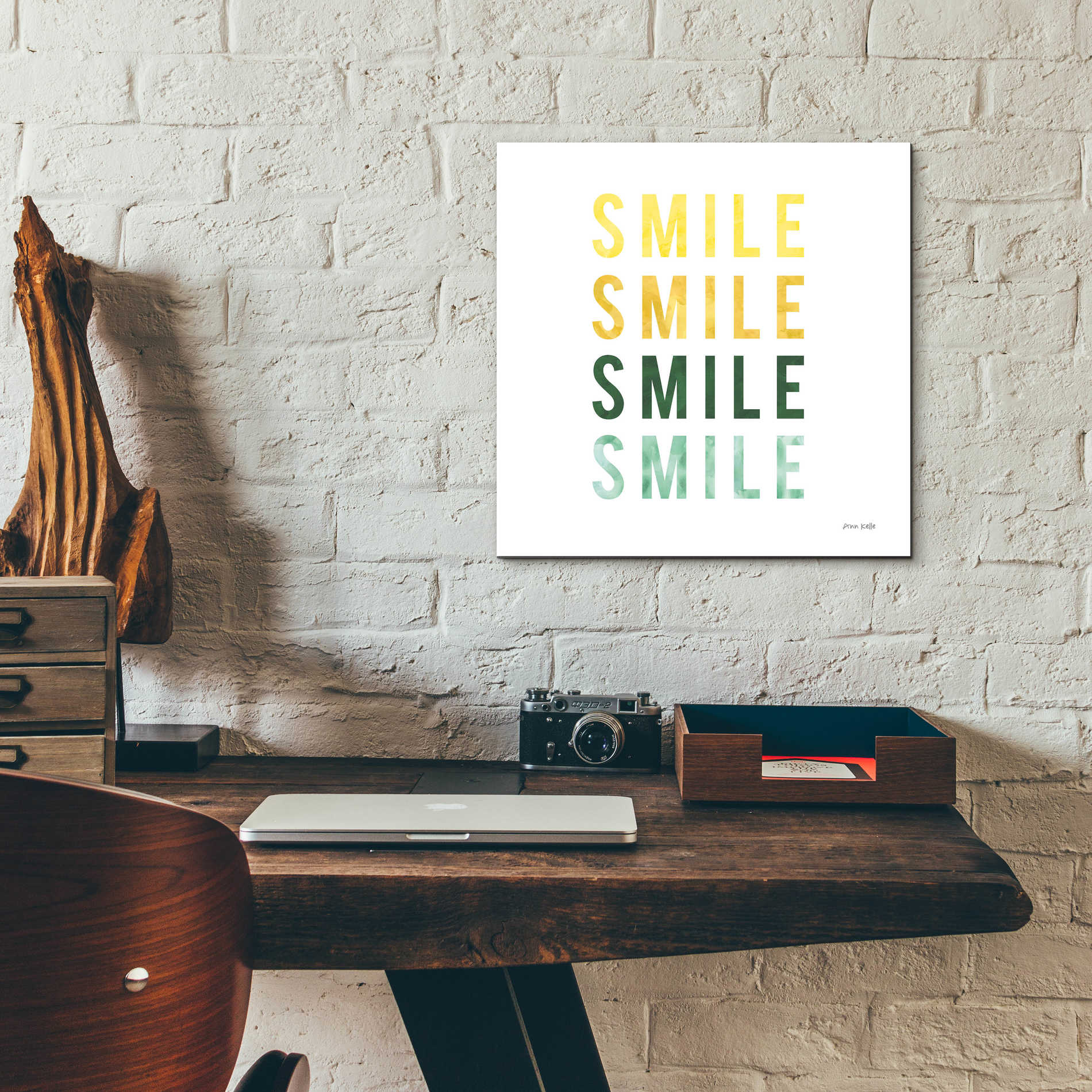 Epic Art 'Smile Smile' by Ann Kelle Designs, Acrylic Glass Wall Art,12x12