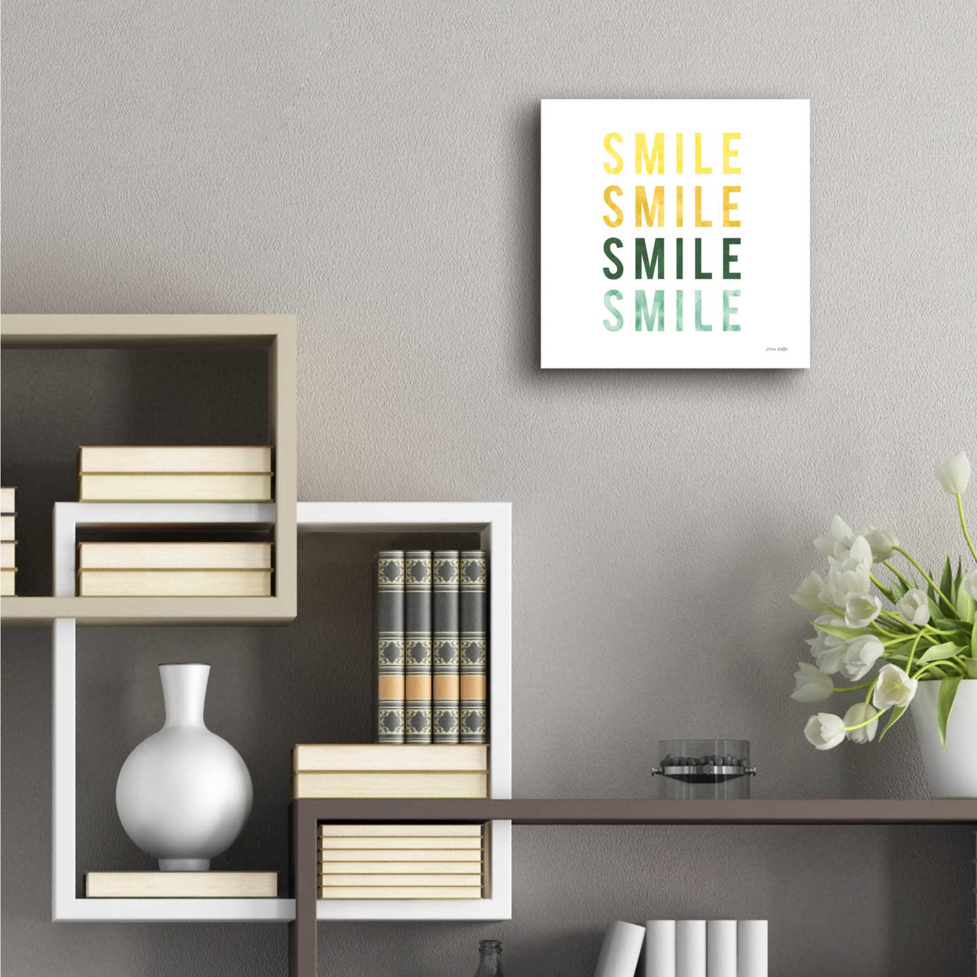 Epic Art 'Smile Smile' by Ann Kelle Designs, Acrylic Glass Wall Art,12x12