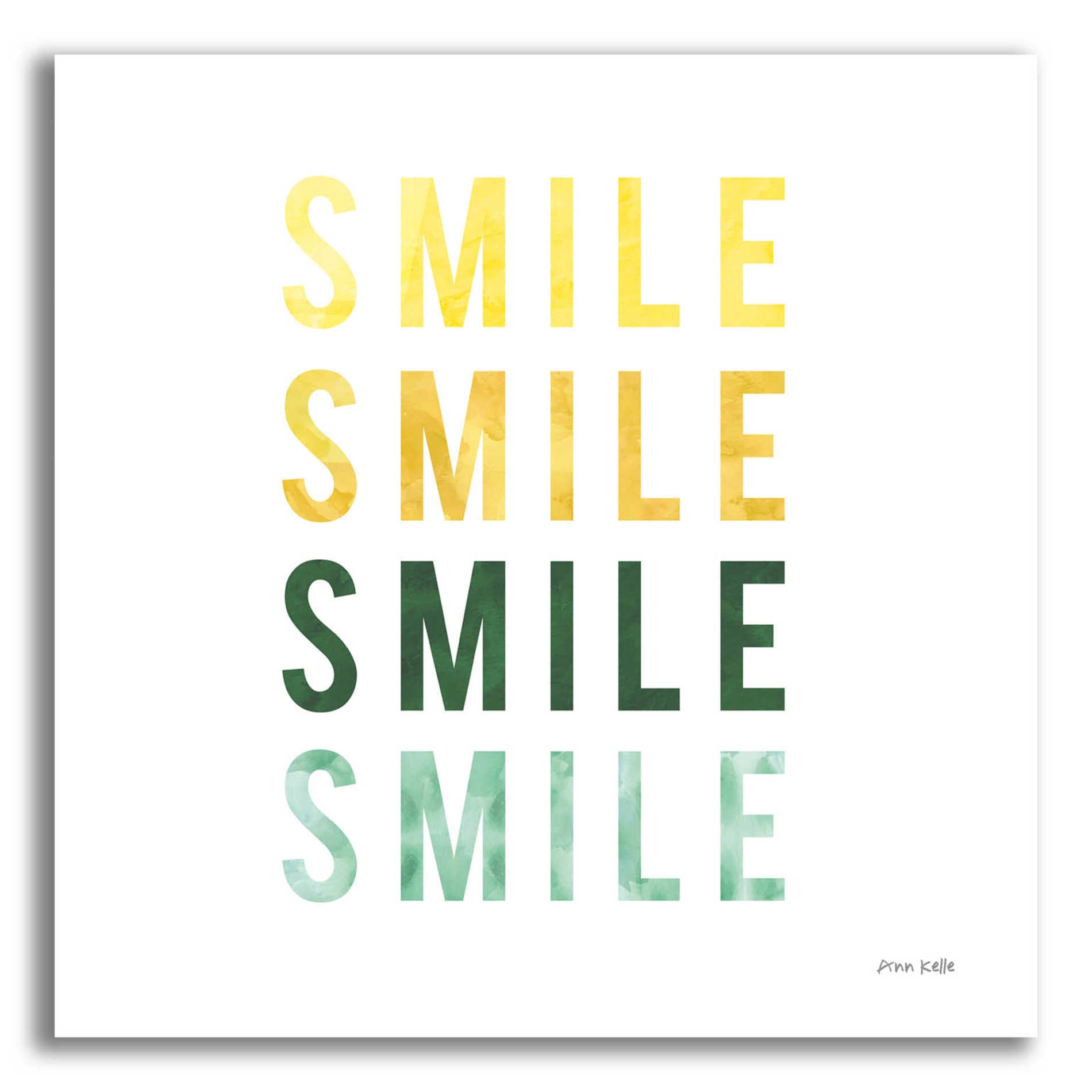 Epic Art 'Smile Smile' by Ann Kelle Designs, Acrylic Glass Wall Art,12x12