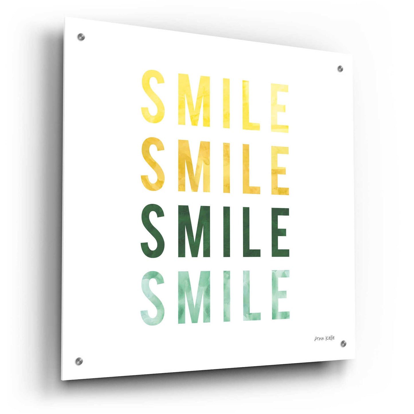 Epic Art 'Smile Smile' by Ann Kelle Designs, Acrylic Glass Wall Art,24x24