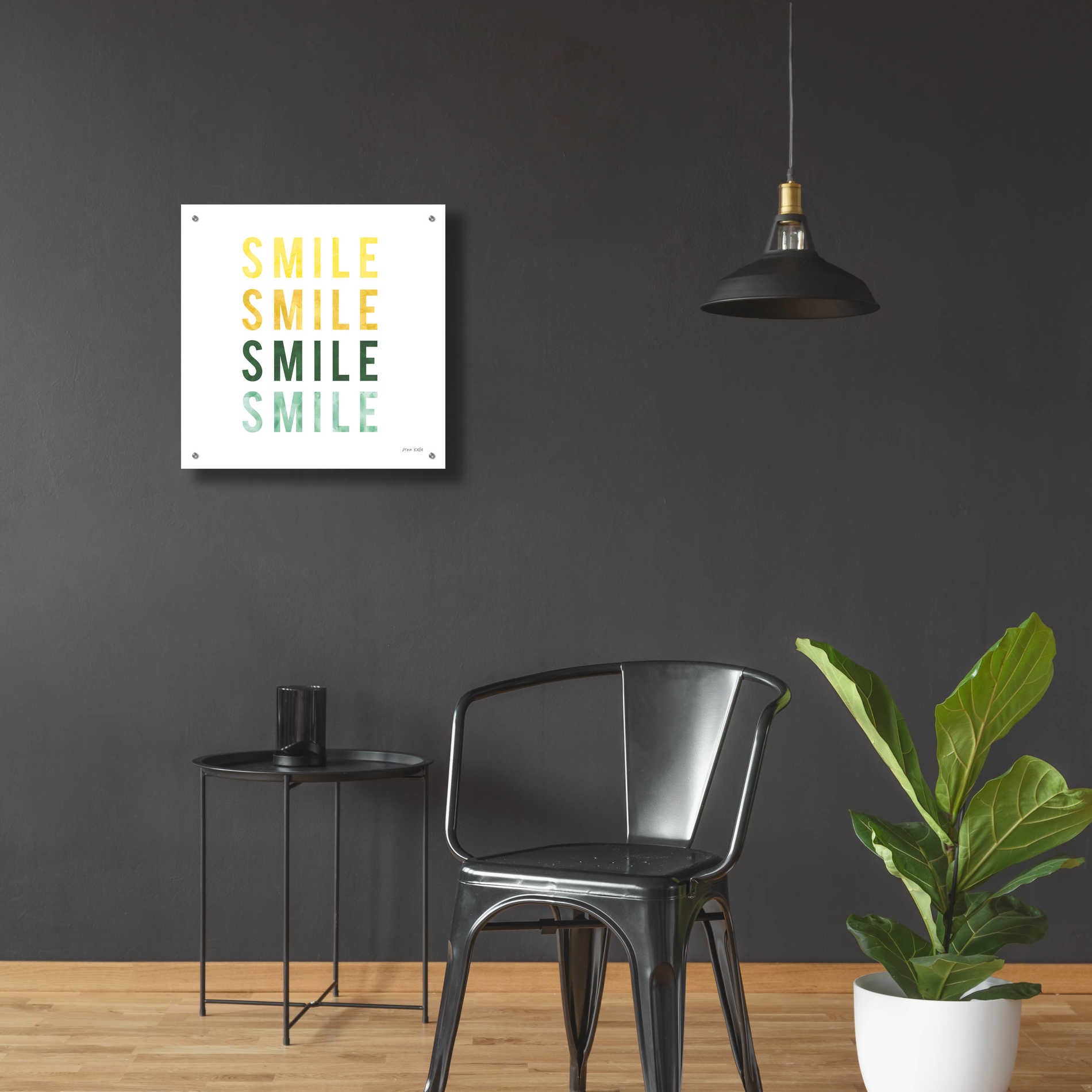 Epic Art 'Smile Smile' by Ann Kelle Designs, Acrylic Glass Wall Art,24x24