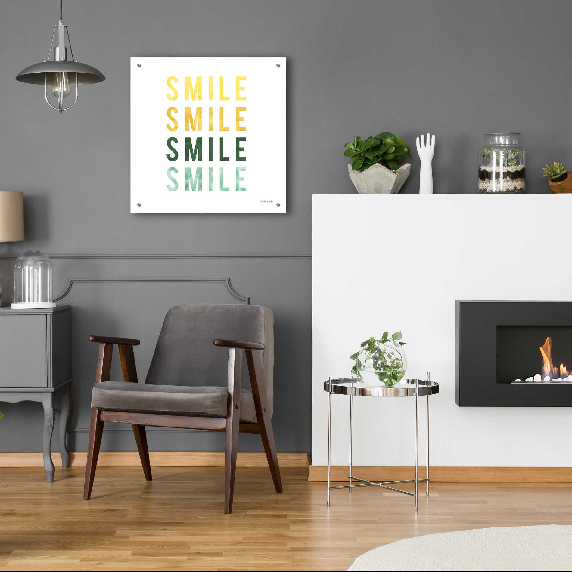 Epic Art 'Smile Smile' by Ann Kelle Designs, Acrylic Glass Wall Art,24x24