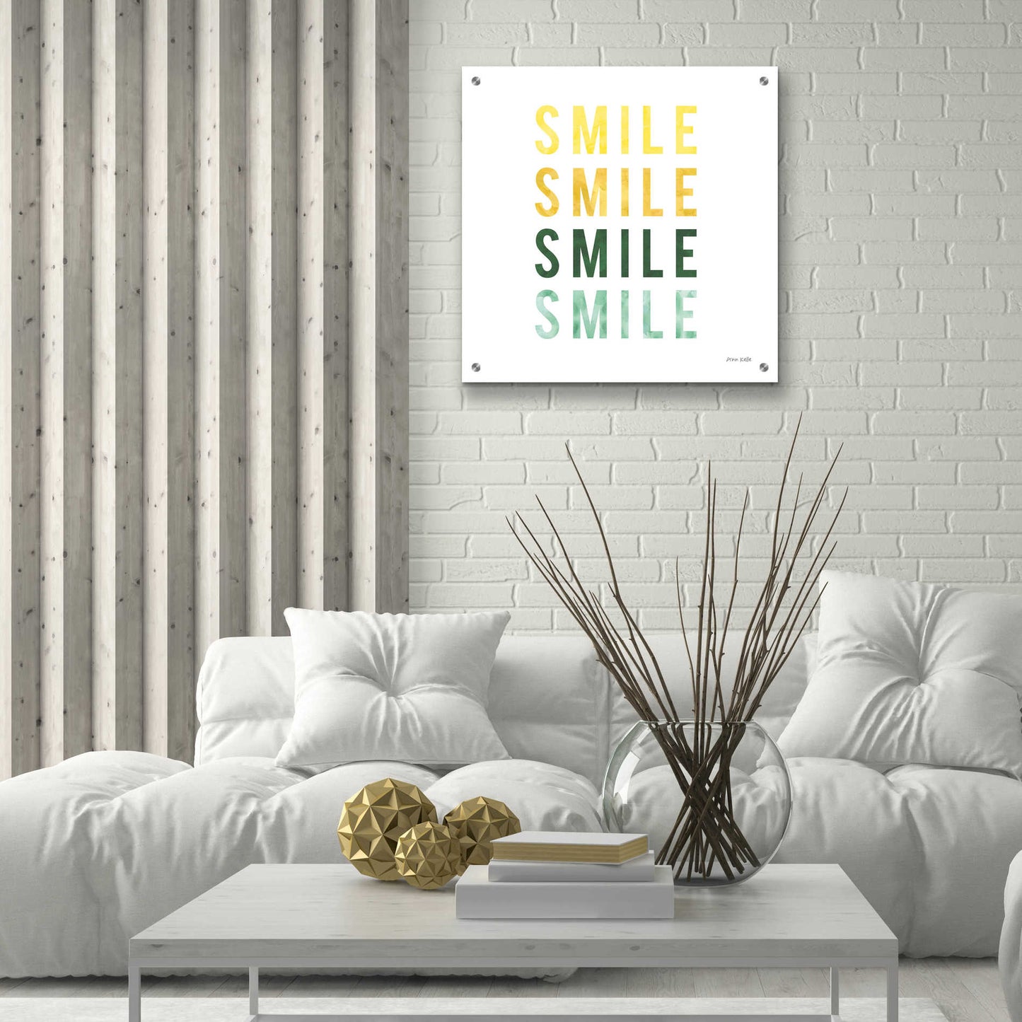 Epic Art 'Smile Smile' by Ann Kelle Designs, Acrylic Glass Wall Art,24x24