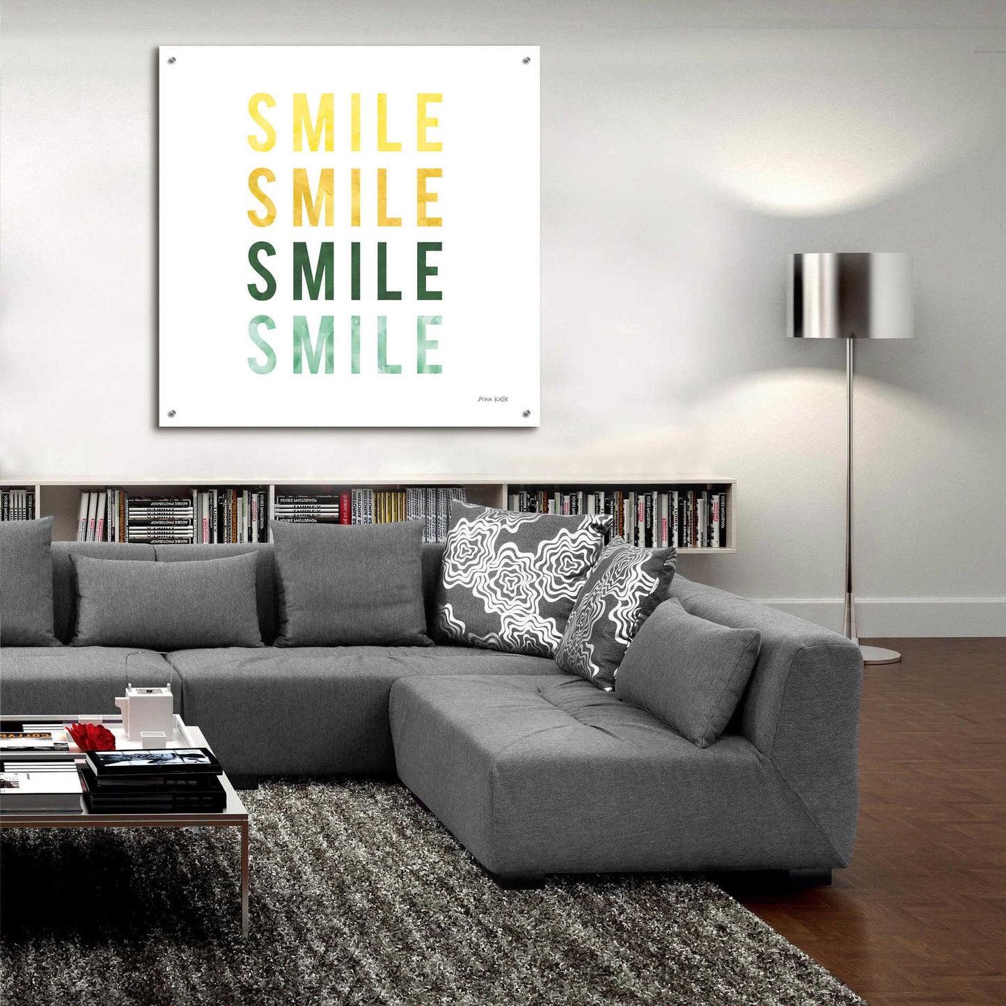 Epic Art 'Smile Smile' by Ann Kelle Designs, Acrylic Glass Wall Art,36x36