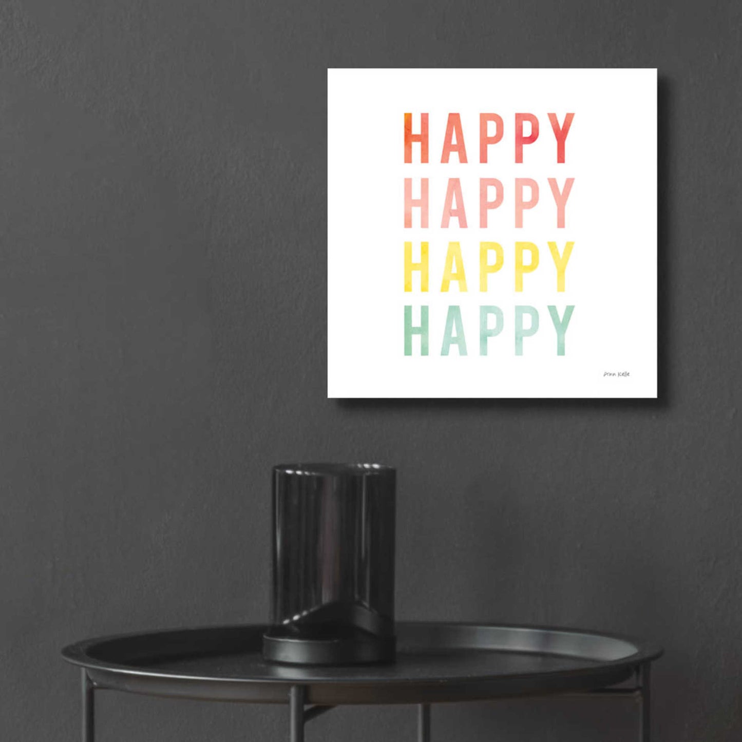 Epic Art 'Happy Happy' by Ann Kelle Designs, Acrylic Glass Wall Art,12x12