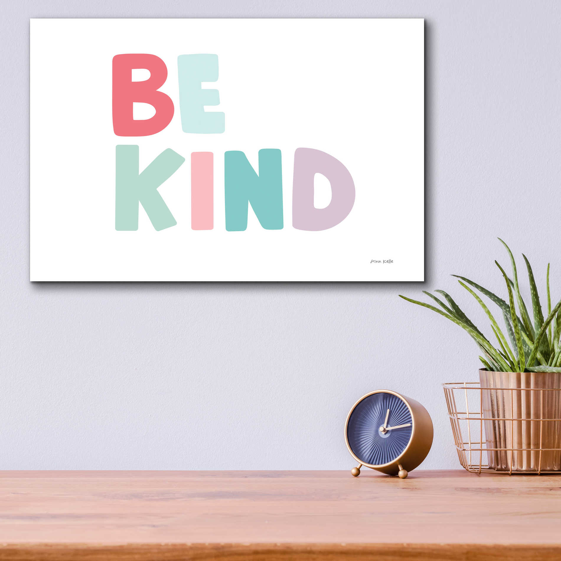 Epic Art 'Be Kind' by Ann Kelle Designs, Acrylic Glass Wall Art,16x12