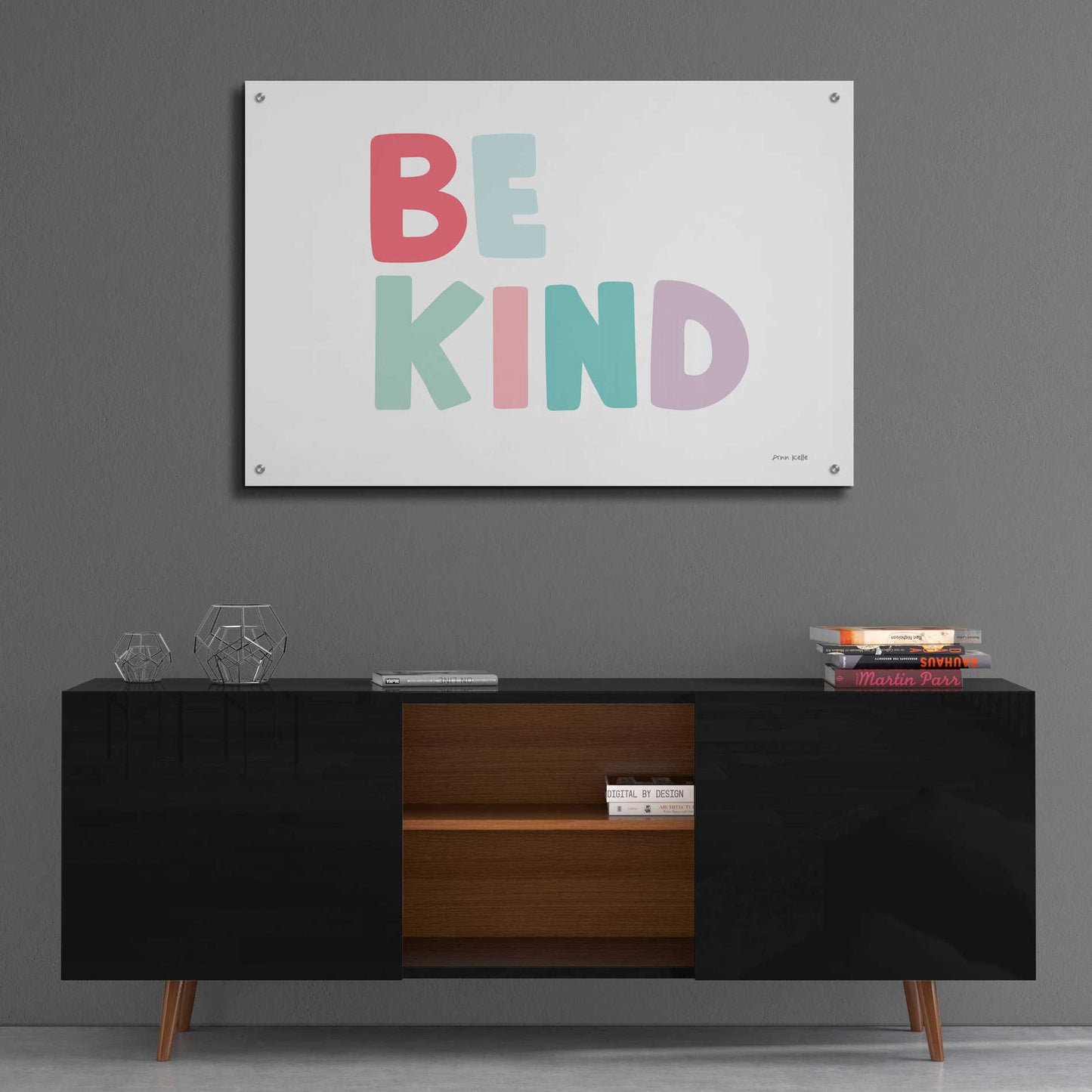 Epic Art 'Be Kind' by Ann Kelle Designs, Acrylic Glass Wall Art,36x24