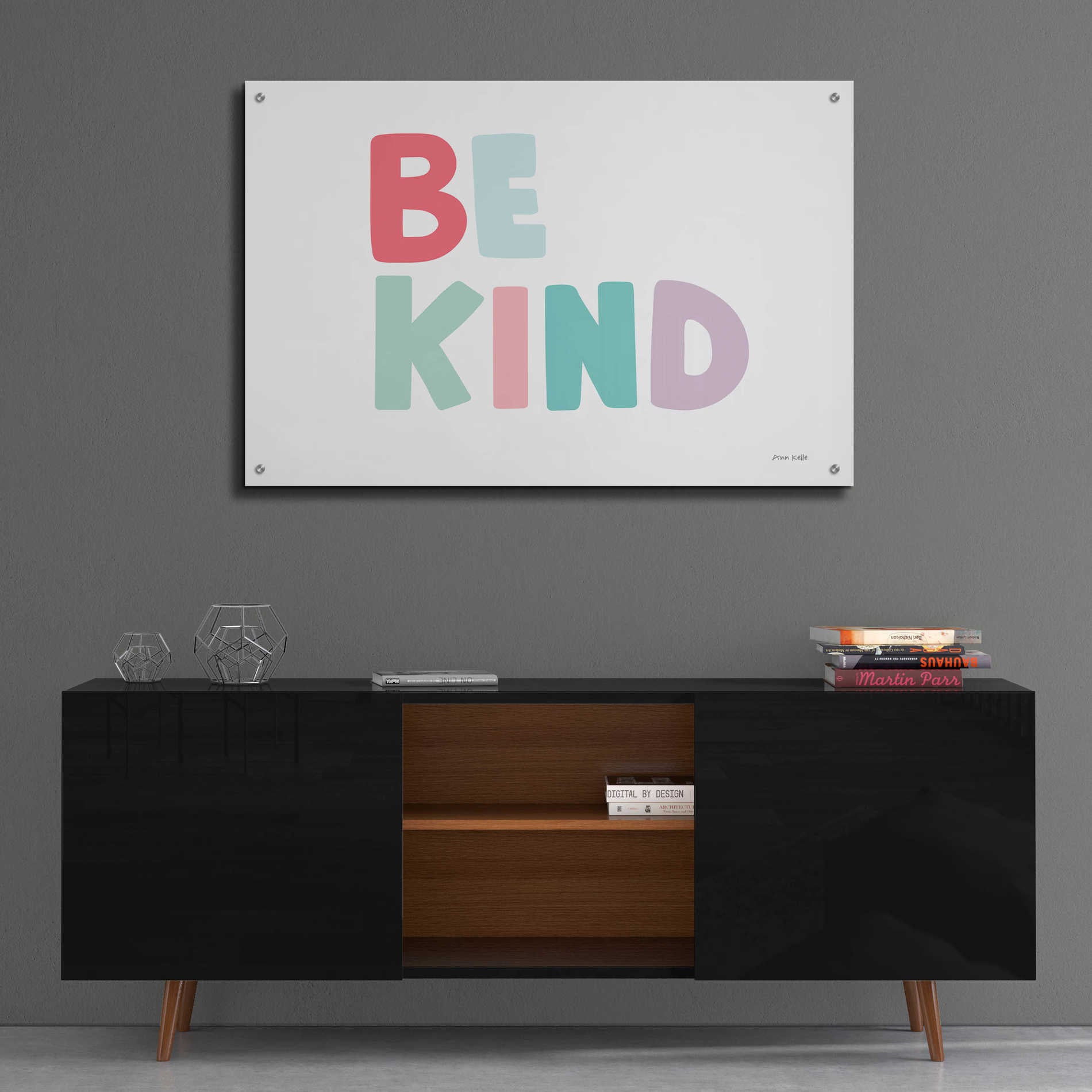 Epic Art 'Be Kind' by Ann Kelle Designs, Acrylic Glass Wall Art,36x24