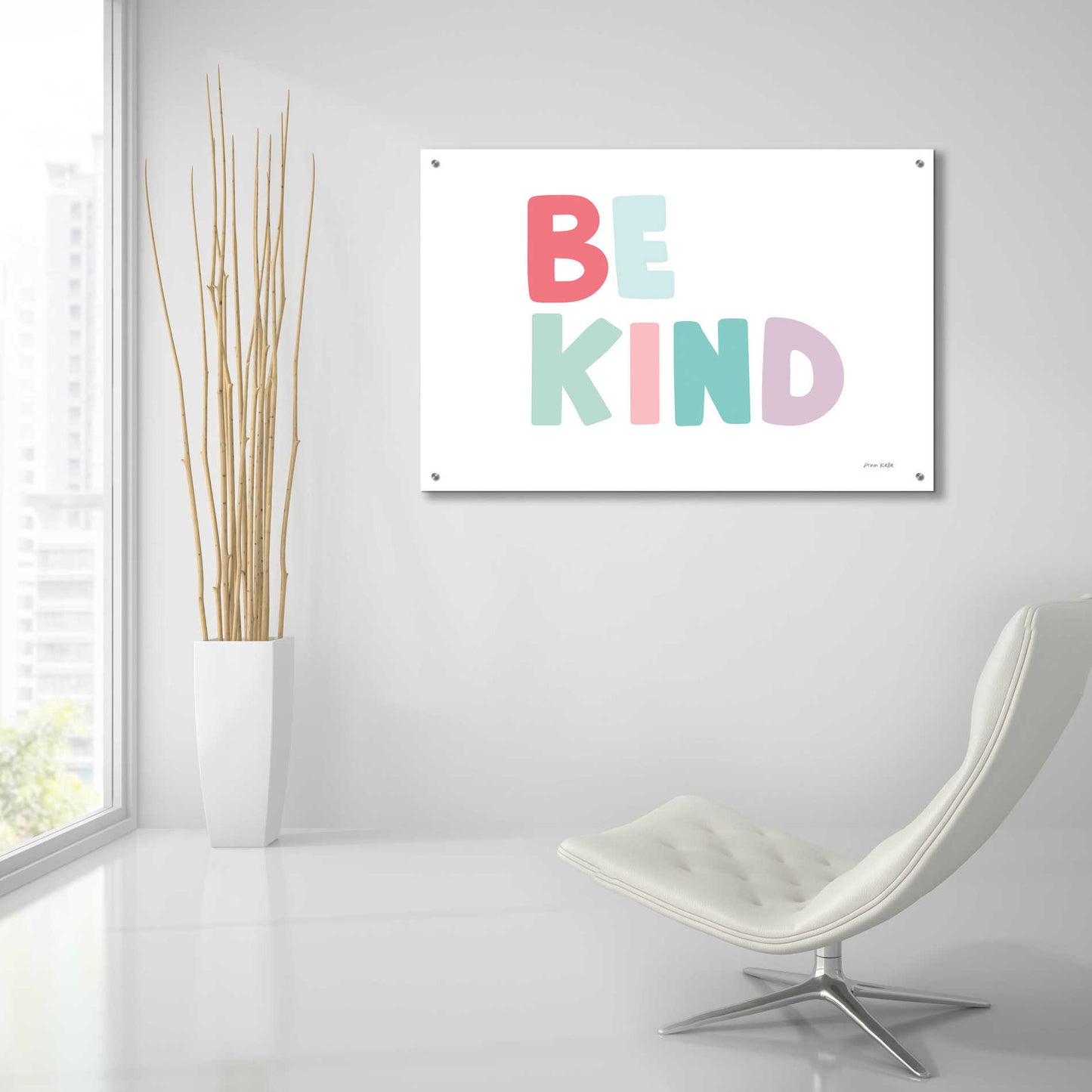 Epic Art 'Be Kind' by Ann Kelle Designs, Acrylic Glass Wall Art,36x24