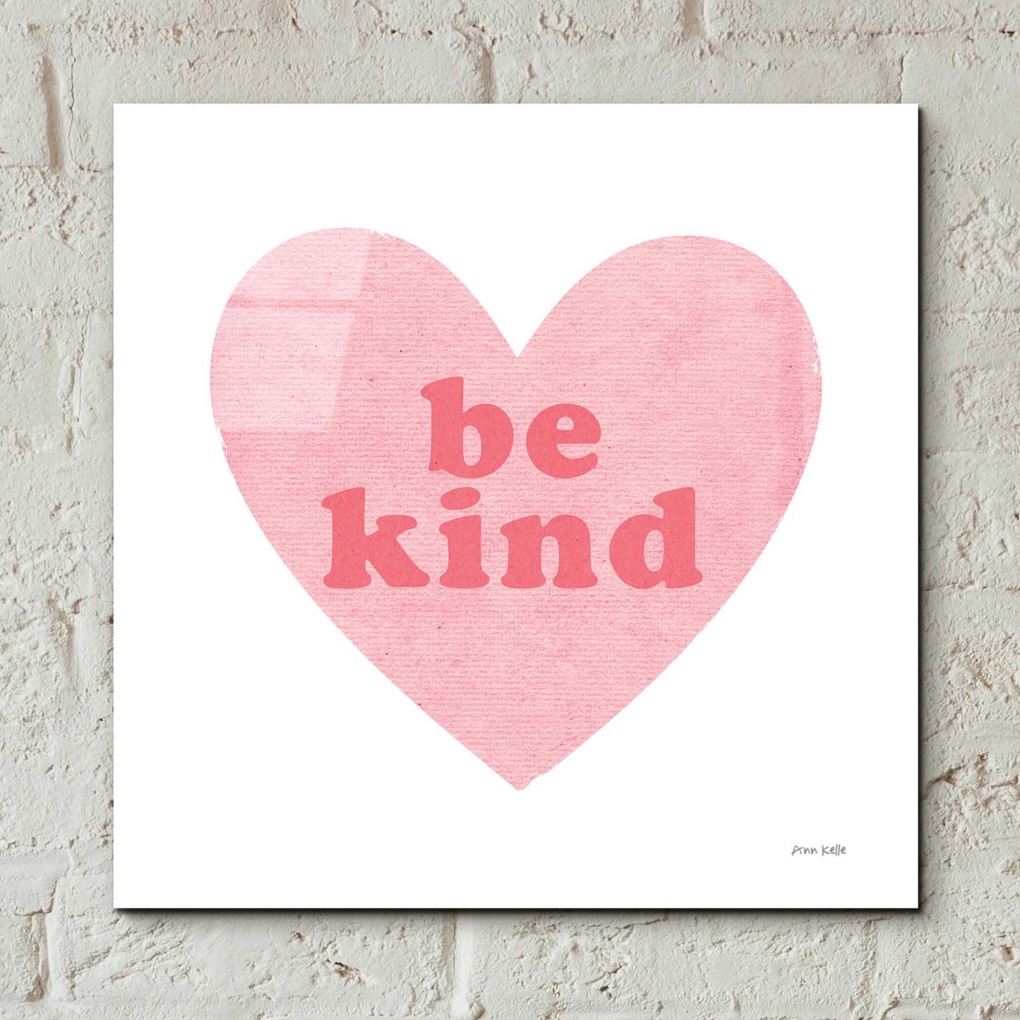 Epic Art 'Be Kind Heart' by Ann Kelle Designs, Acrylic Glass Wall Art,12x12