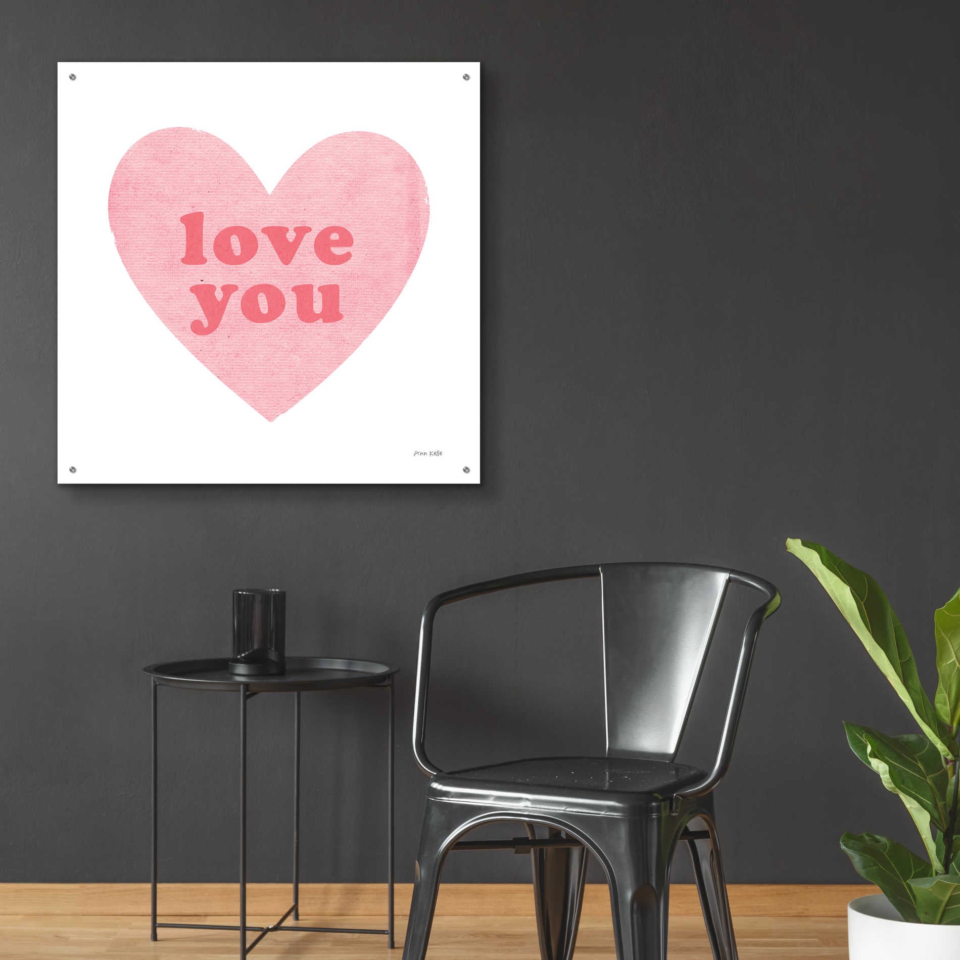 Epic Art 'Love Heart' by Ann Kelle Designs, Acrylic Glass Wall Art,36x36