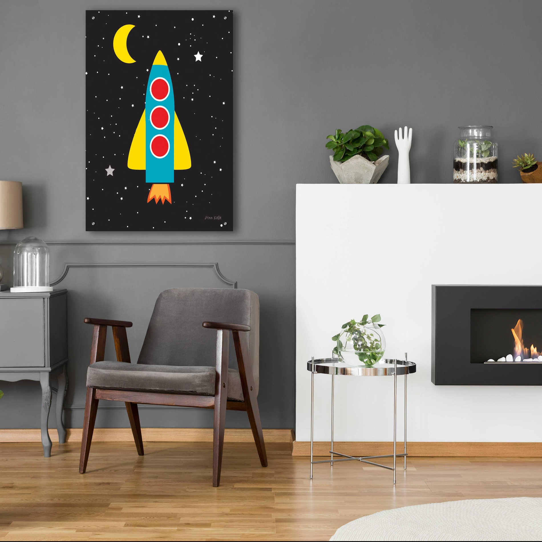 Epic Art 'Blast Off' by Ann Kelle Designs, Acrylic Glass Wall Art,24x36