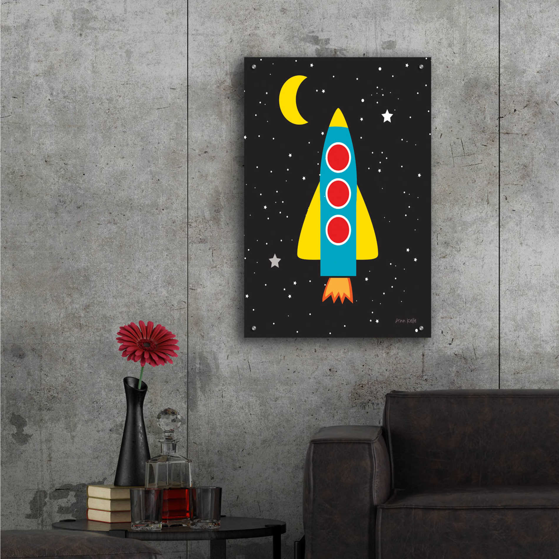 Epic Art 'Blast Off' by Ann Kelle Designs, Acrylic Glass Wall Art,24x36