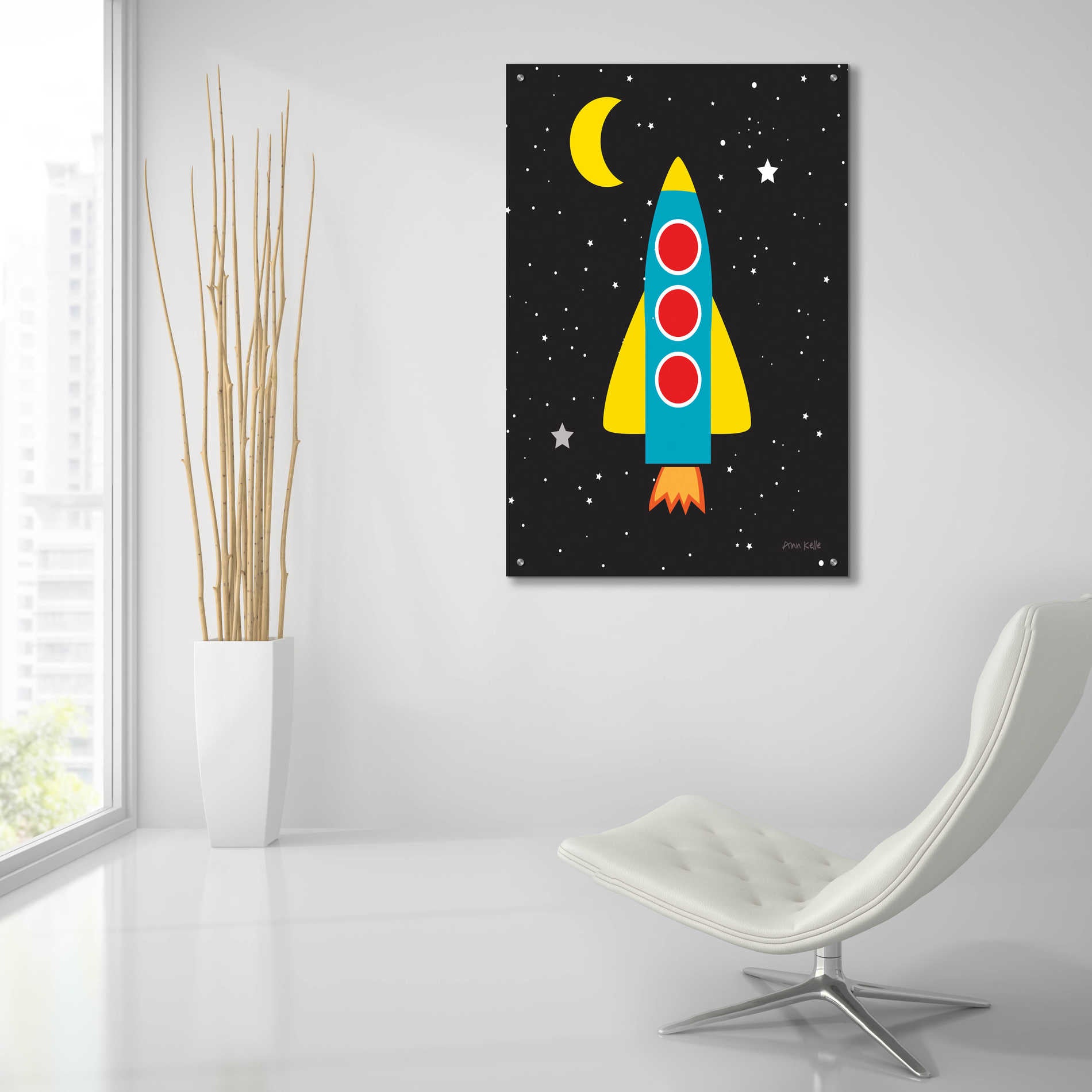 Epic Art 'Blast Off' by Ann Kelle Designs, Acrylic Glass Wall Art,24x36