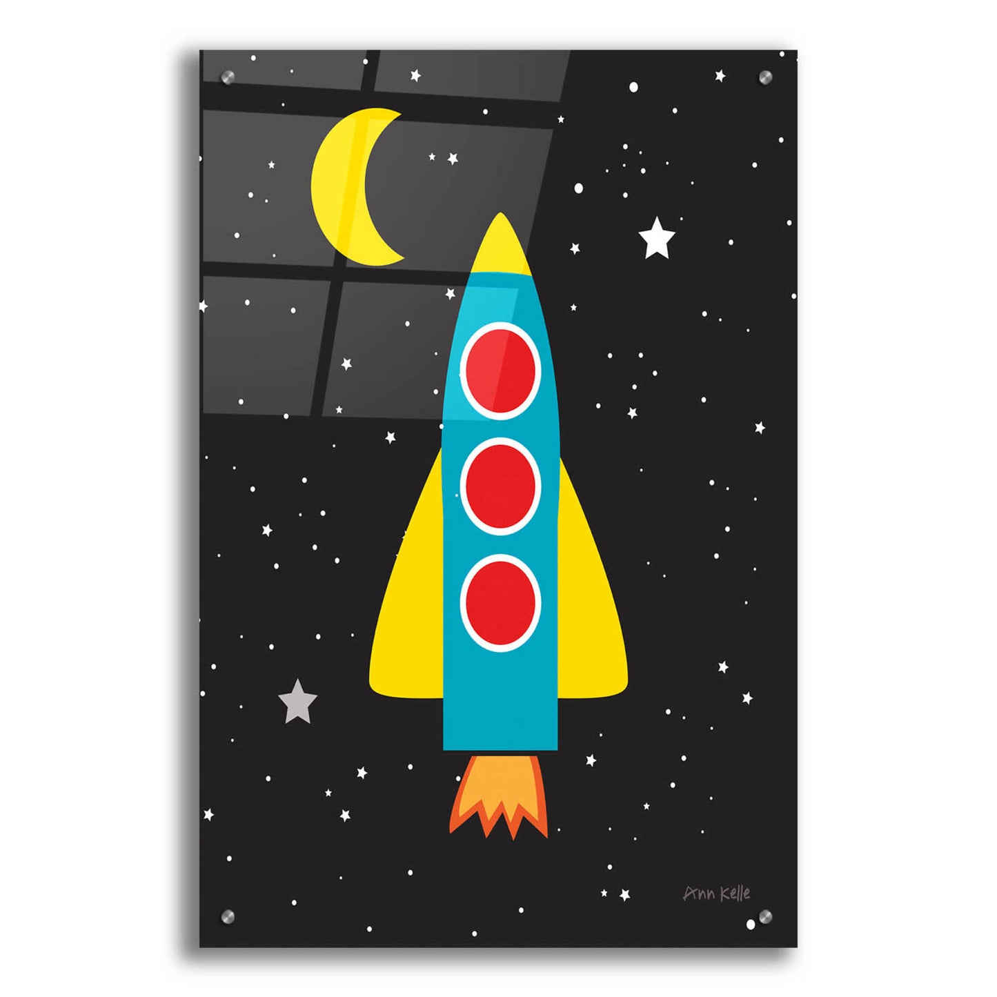 Epic Art 'Blast Off' by Ann Kelle Designs, Acrylic Glass Wall Art,24x36