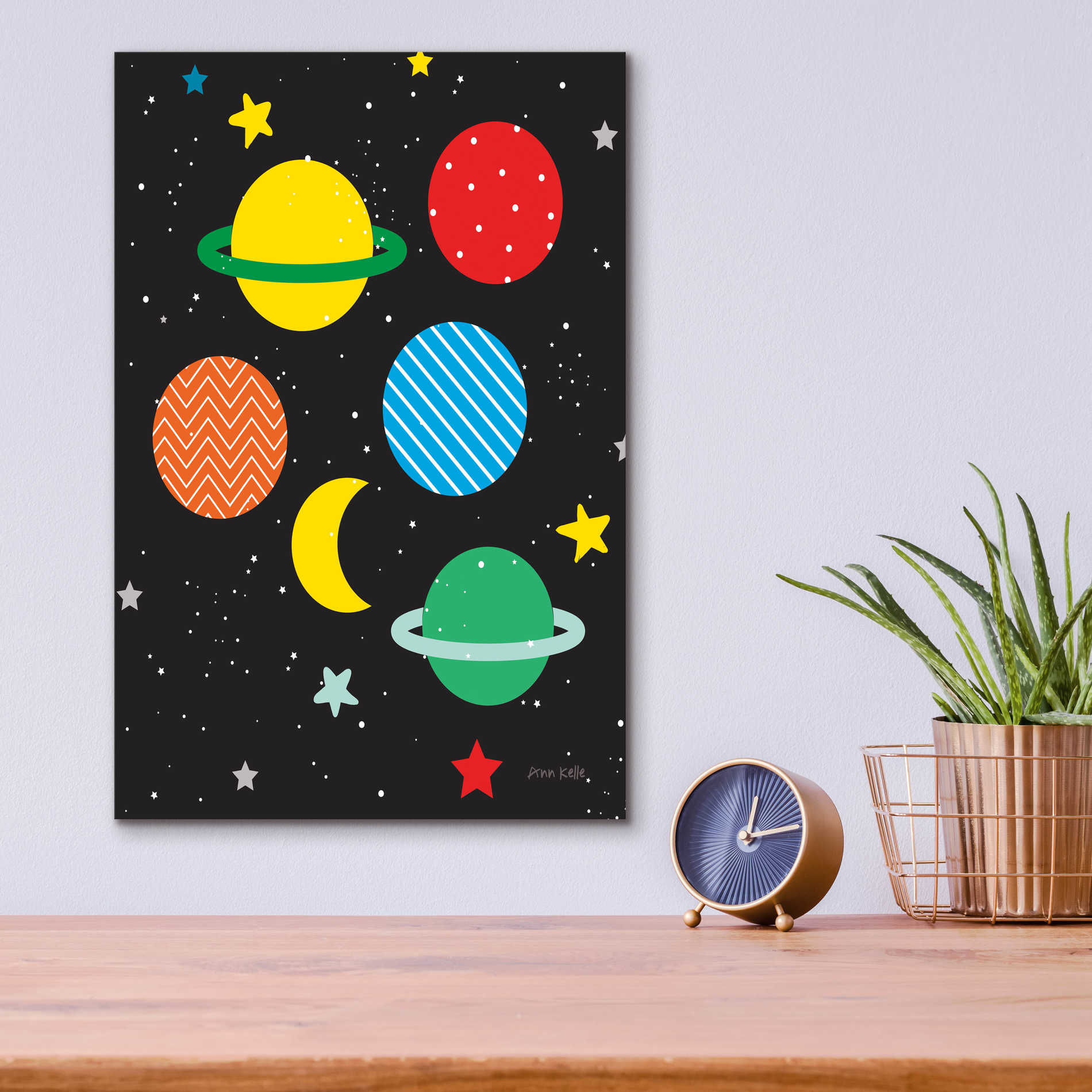 Epic Art 'Outer Space' by Ann Kelle Designs, Acrylic Glass Wall Art,12x16